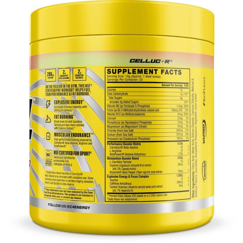 Cellucor C4 Sport Ripped Pre-Workout Powder – Strawberry/Watermelon – 9.9oz/20