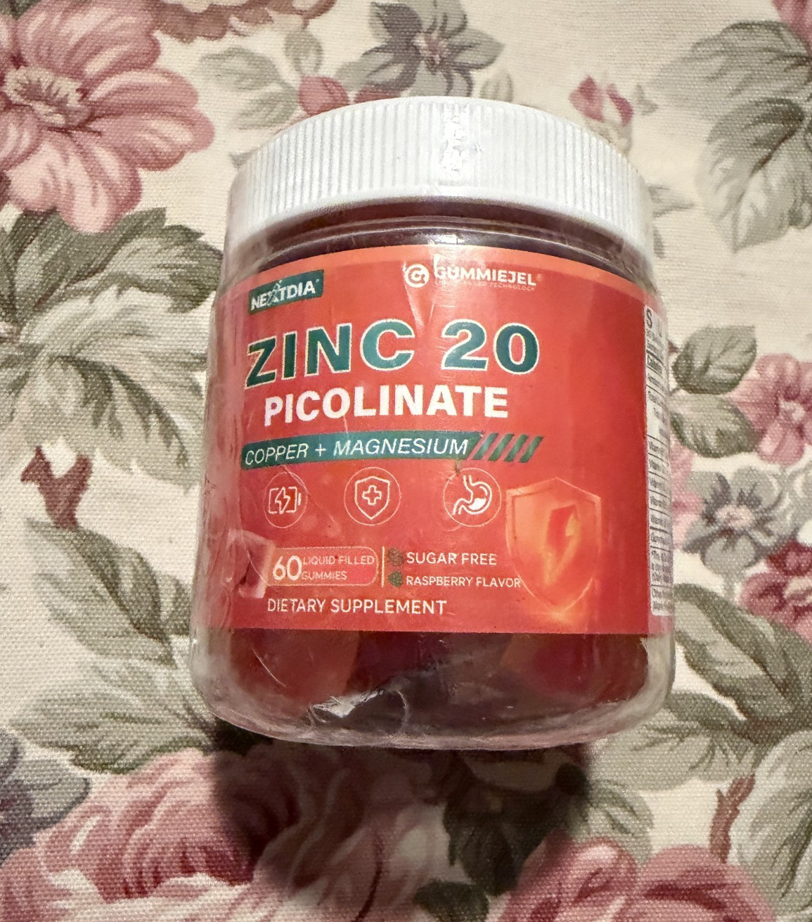 Zinc Picolinate Gummies, Chelated Organic Zinc 20mg + Copper 2mg Supplements