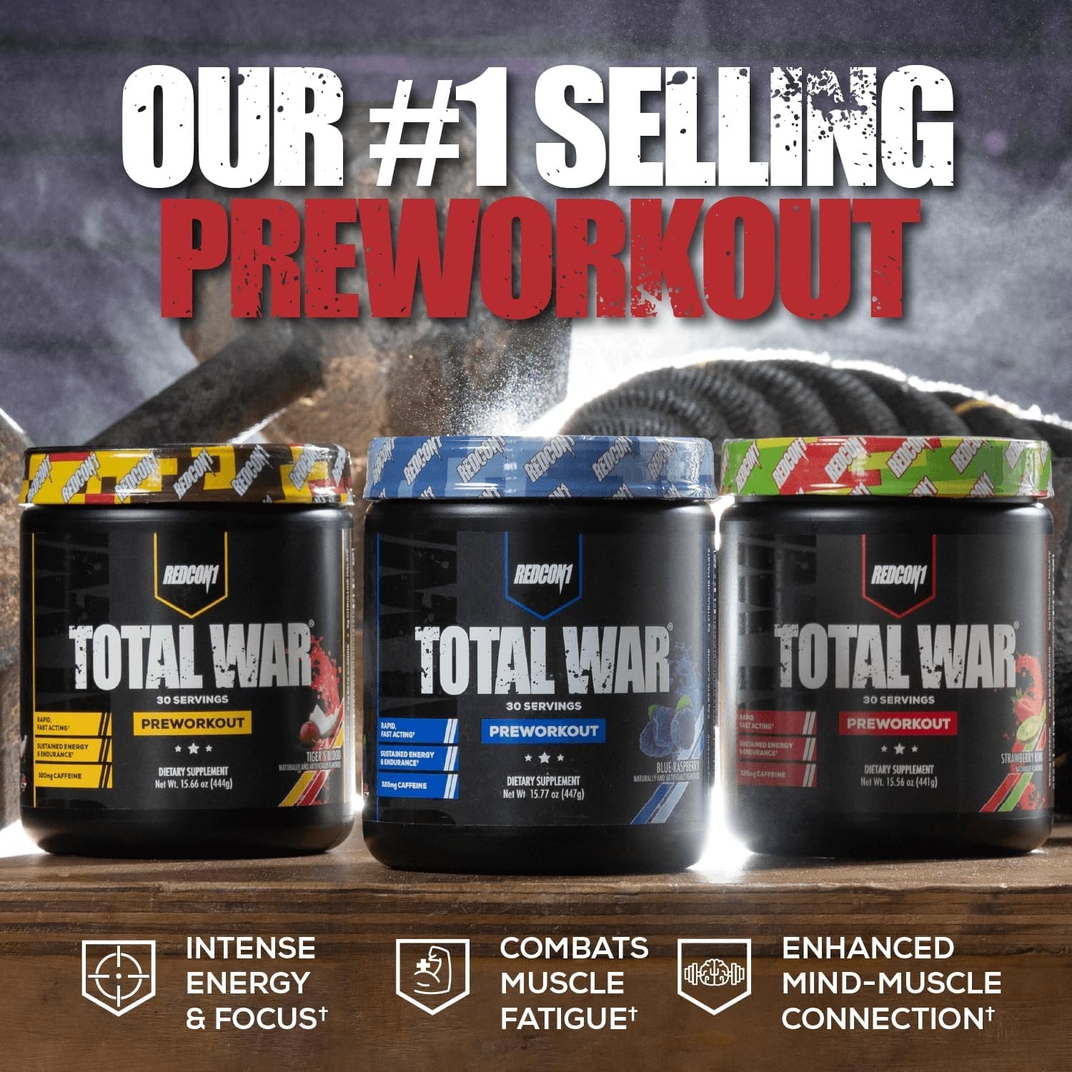 Total War Pre Workout Supplement 15.54 oz Boost Energy Focus Endurance