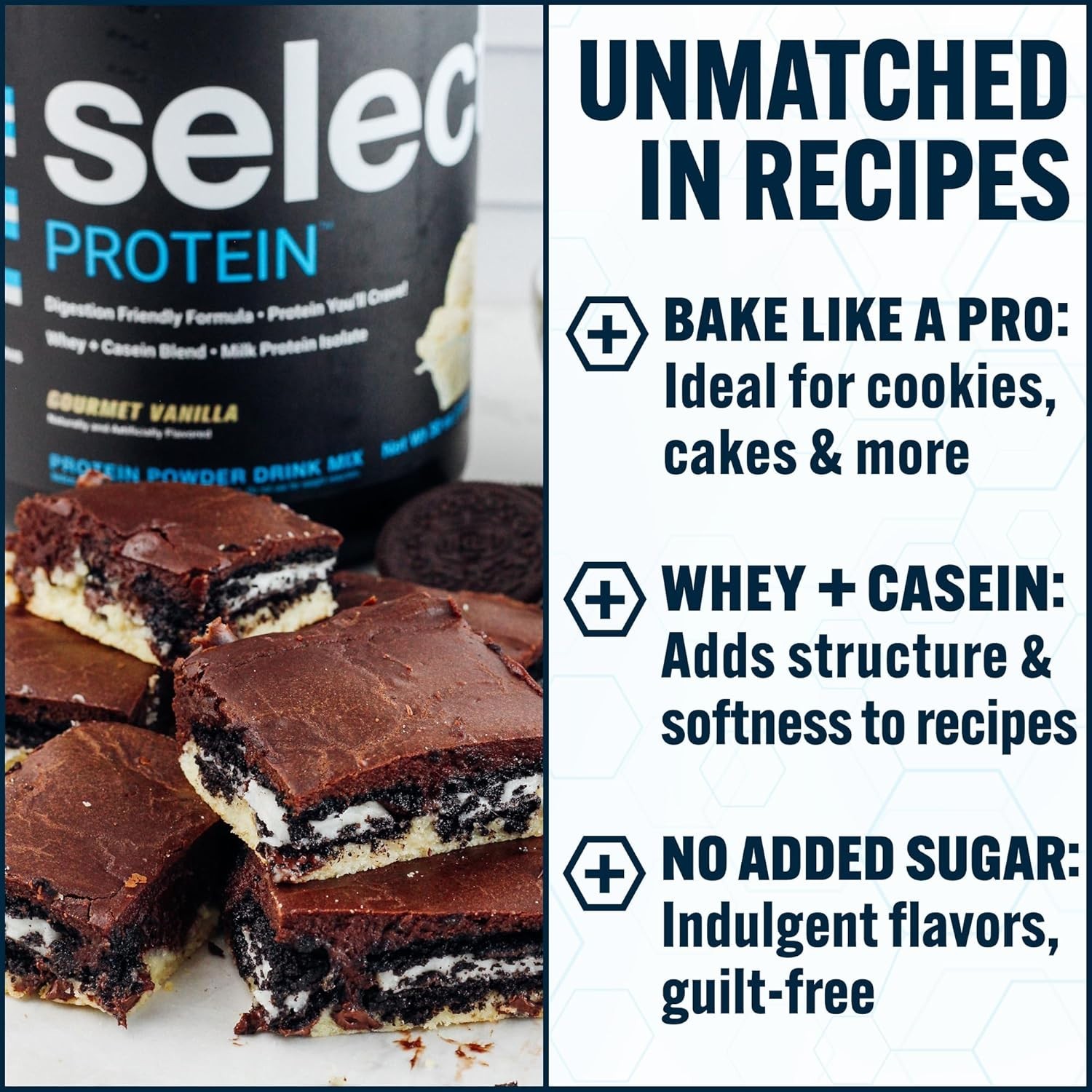 Select Protein Powder, Whey and Casein Blend, Lean Protein Powder for Women and