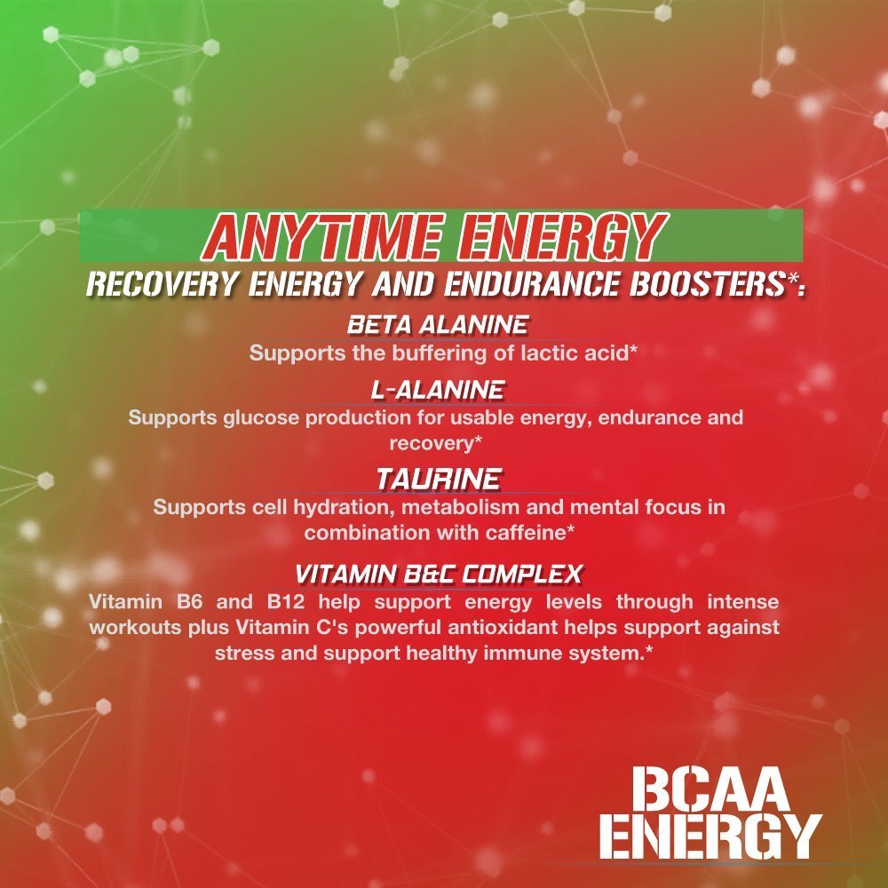 EVL BCAA Energy Cherry Limeade 30 Servings Preworkout Amino Acid Supplement