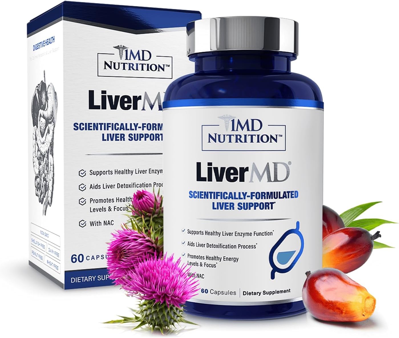 1MD Nutrition LiverMD – Liver Support Supplement | 60 Count (Pack of 1)