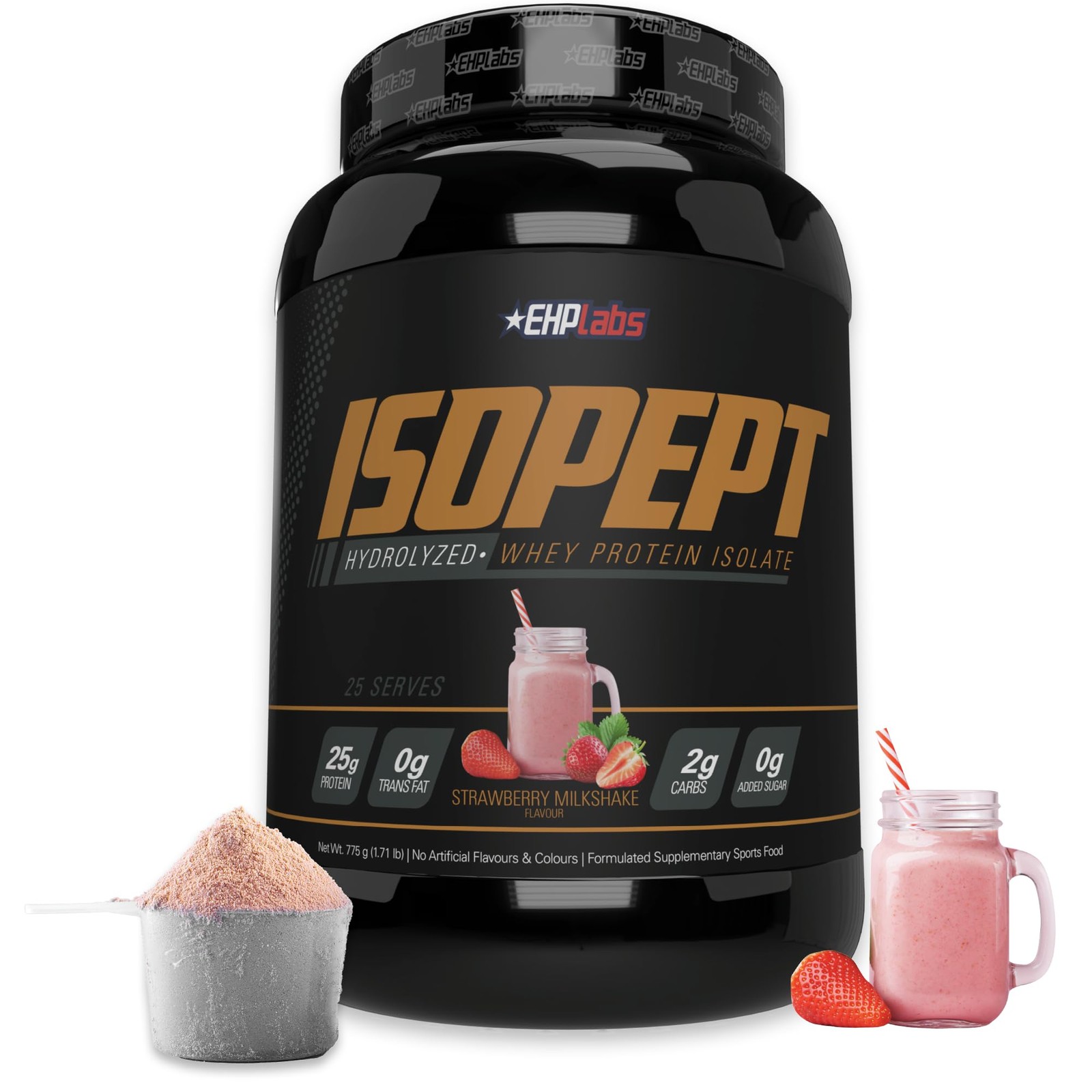 IsoPept Hydrolyzed Whey Protein Powder by EHPlabs – 100% Whey Protein Isolate &