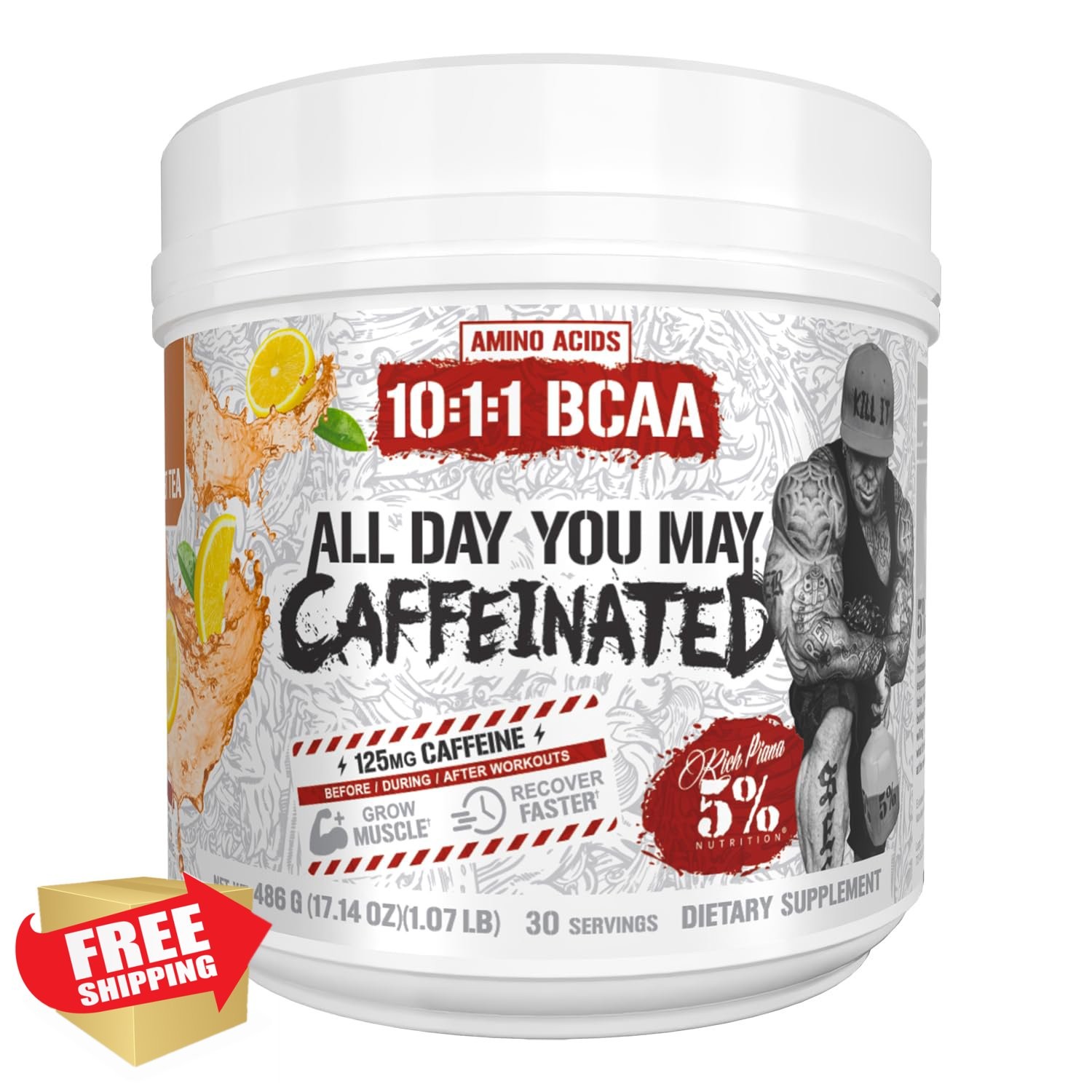 5% Nutrition Rich Piana BCAA Energy Southern Sweet Tea 30 Srvgs