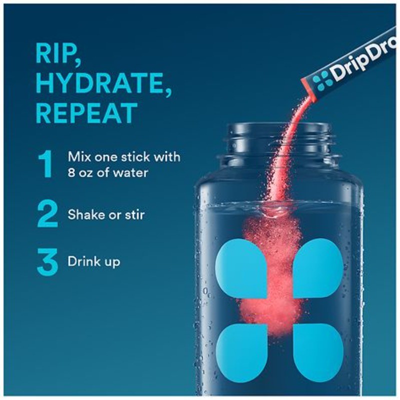DripDrop Electrolyte Powder Juicy Variety Pack 0.35 oz 20 Packets