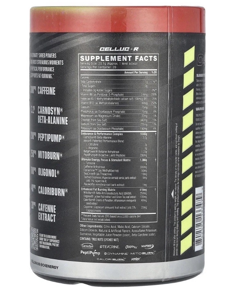 C4® Ultimate Shred, Pre-Workout, Cherry Limeade, 14.2 oz (402 g) EXP: 07 / 2026