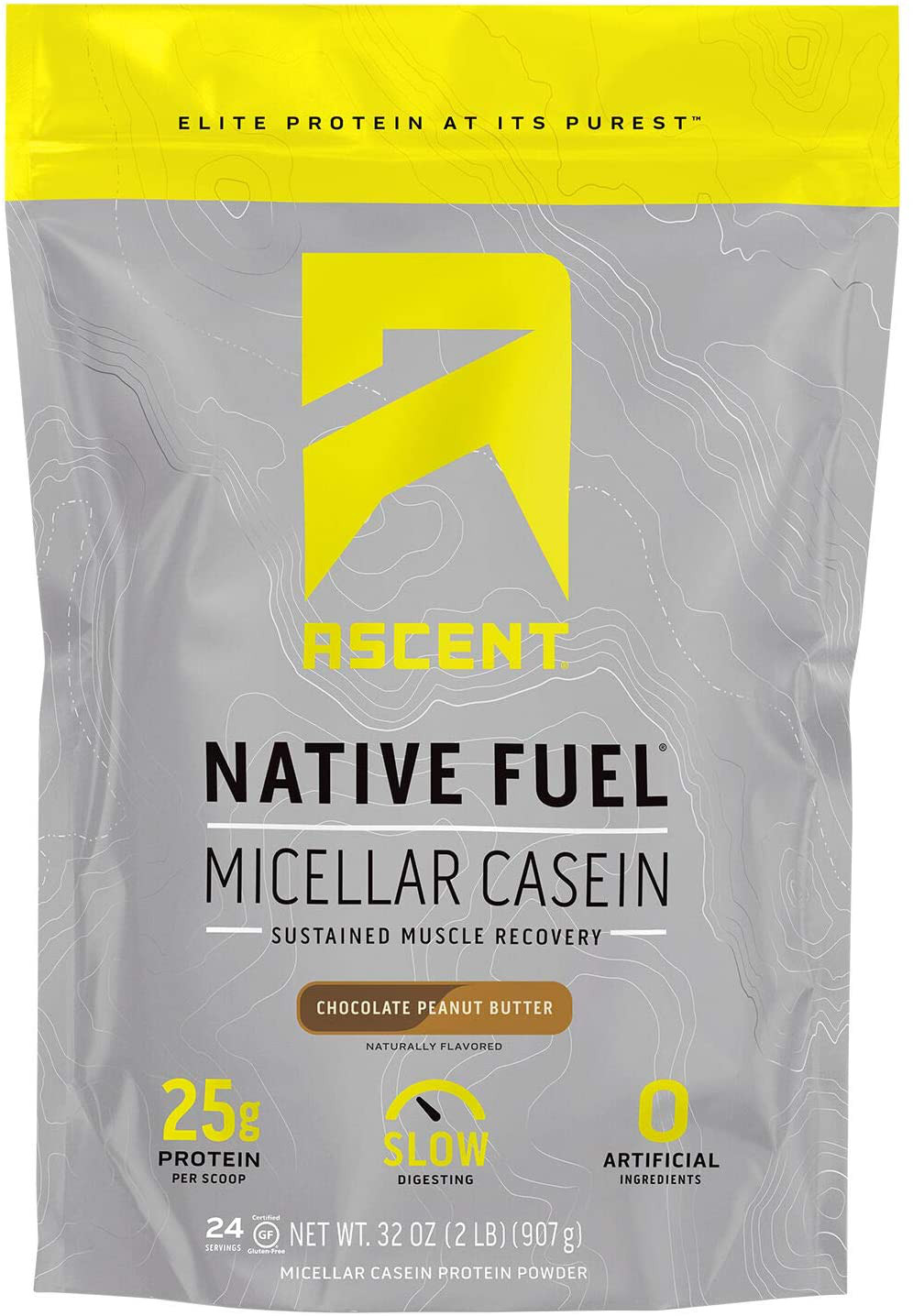 Ascent Native Fuel Micellar Casein Protein Powder – 2 Lbs – Chocolate Peanut But
