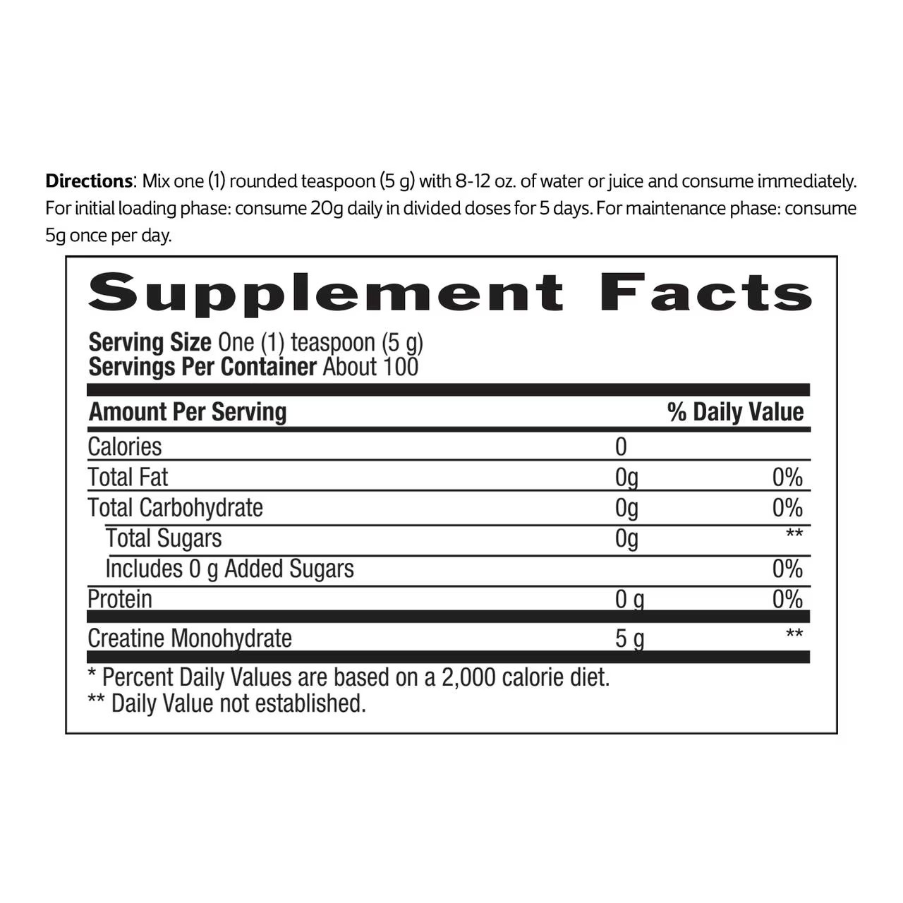 Micronized Creatine Monohydrate Powder 17.6 Oz 100 Servings