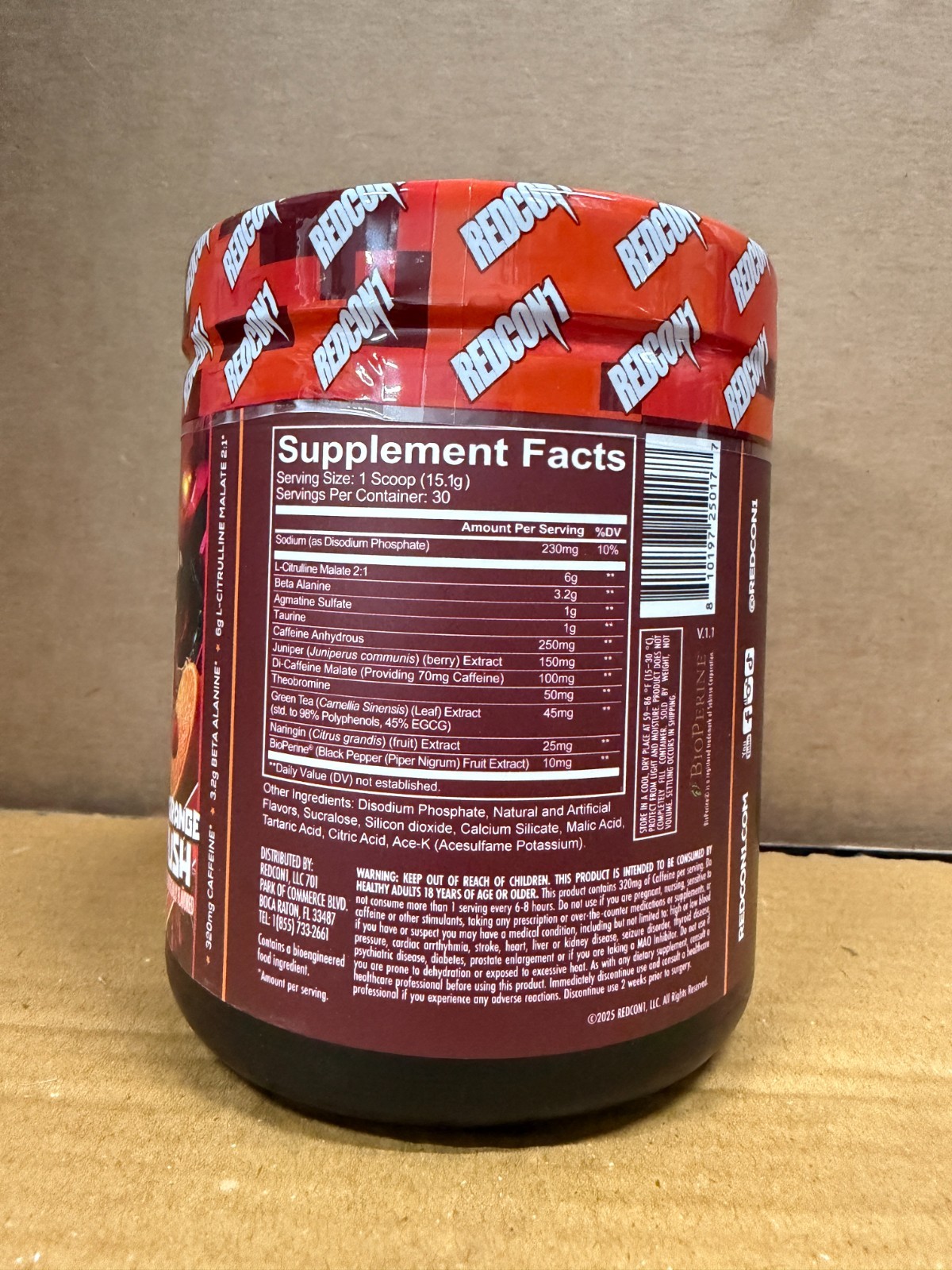 REDCON1 TOTAL WAR Pre Workout 30 Serv Cranorange Crush Free Ship 2027 EXP SALE