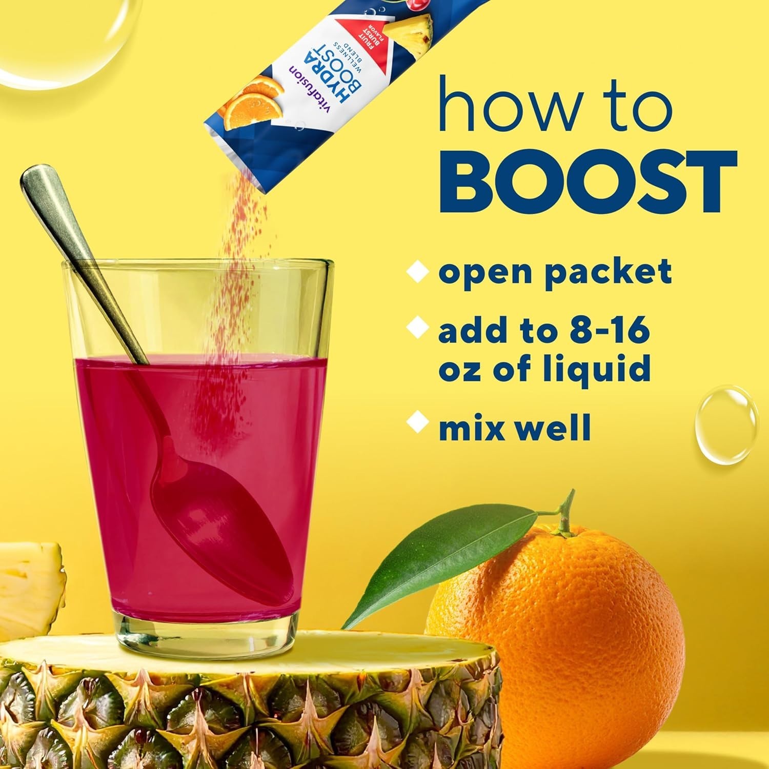 Vitafusion HydraBoost Wellness Blend Drink Mix Variety Pack 18 Sticks Free Shipp