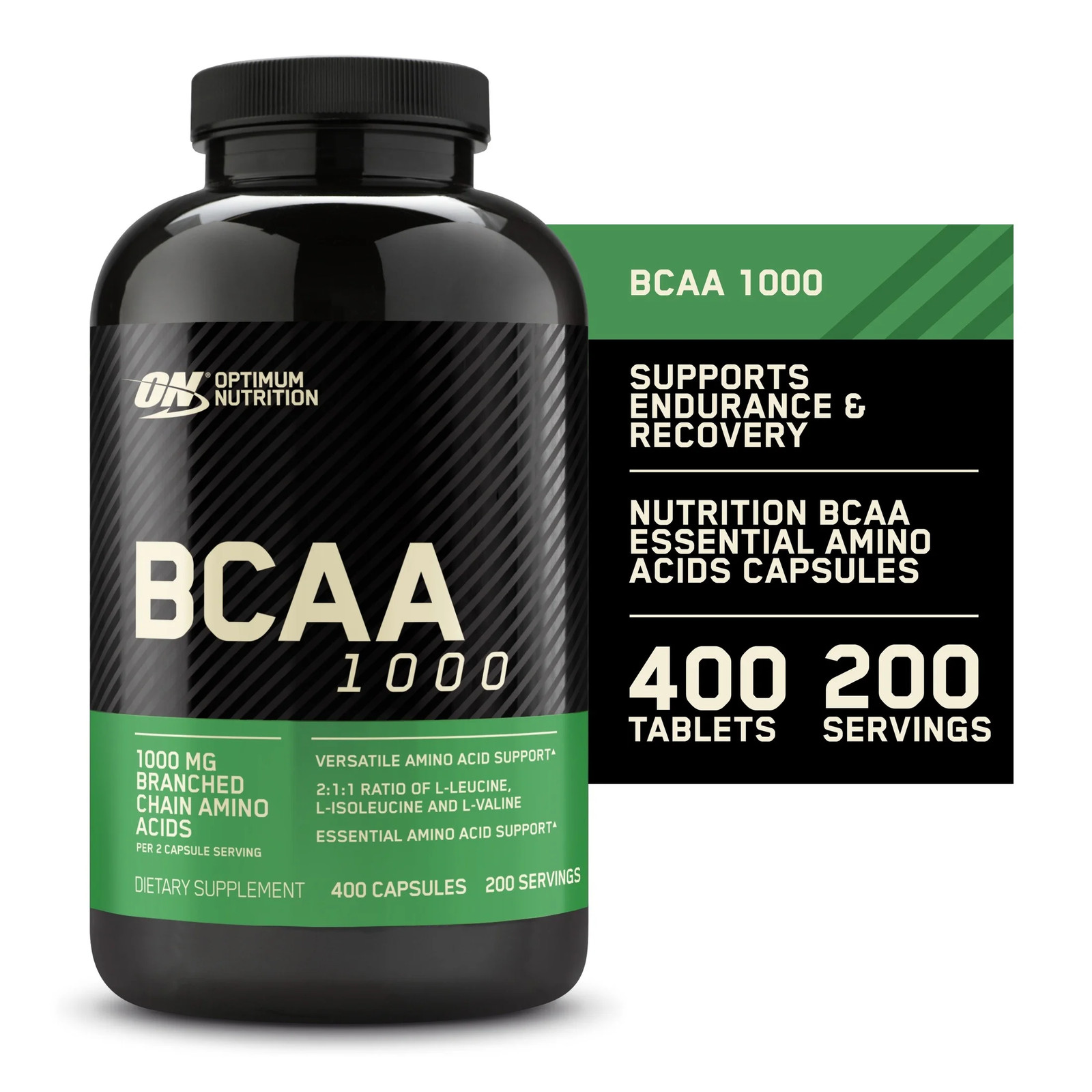 Instantized BCAA Capsules, 1000Mg, 400 Count, 200 Servings