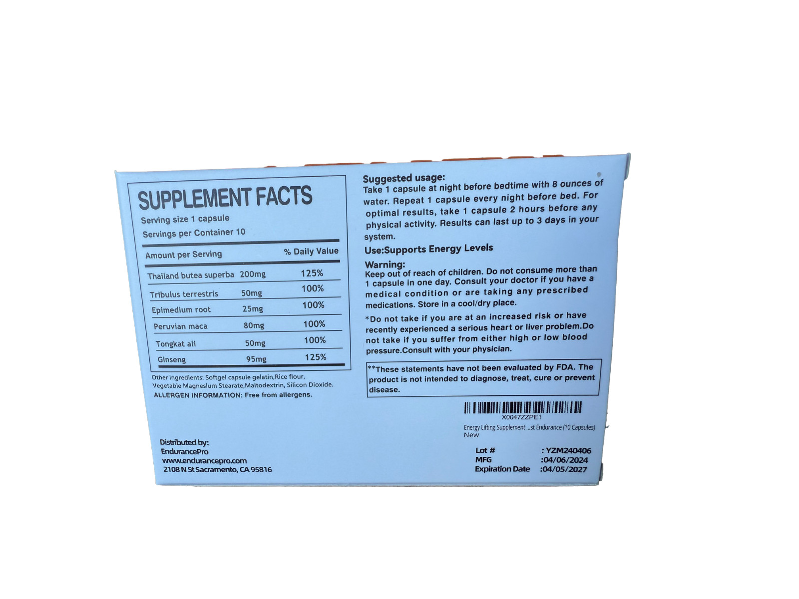 EndurancePro, Sports Nutrition for Max Vitality, Performance, Energy, Endurance