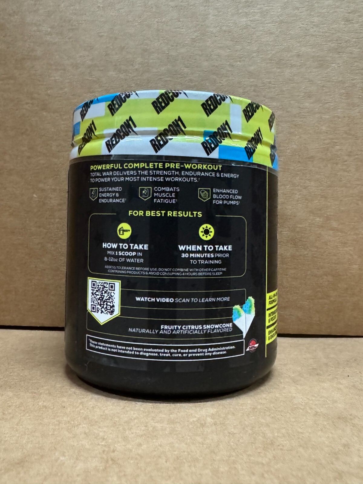 REDCON1 TOTAL WAR Pre Workout 30 Serv Tropical Snowcone Free Ship 2027 EXP SALE