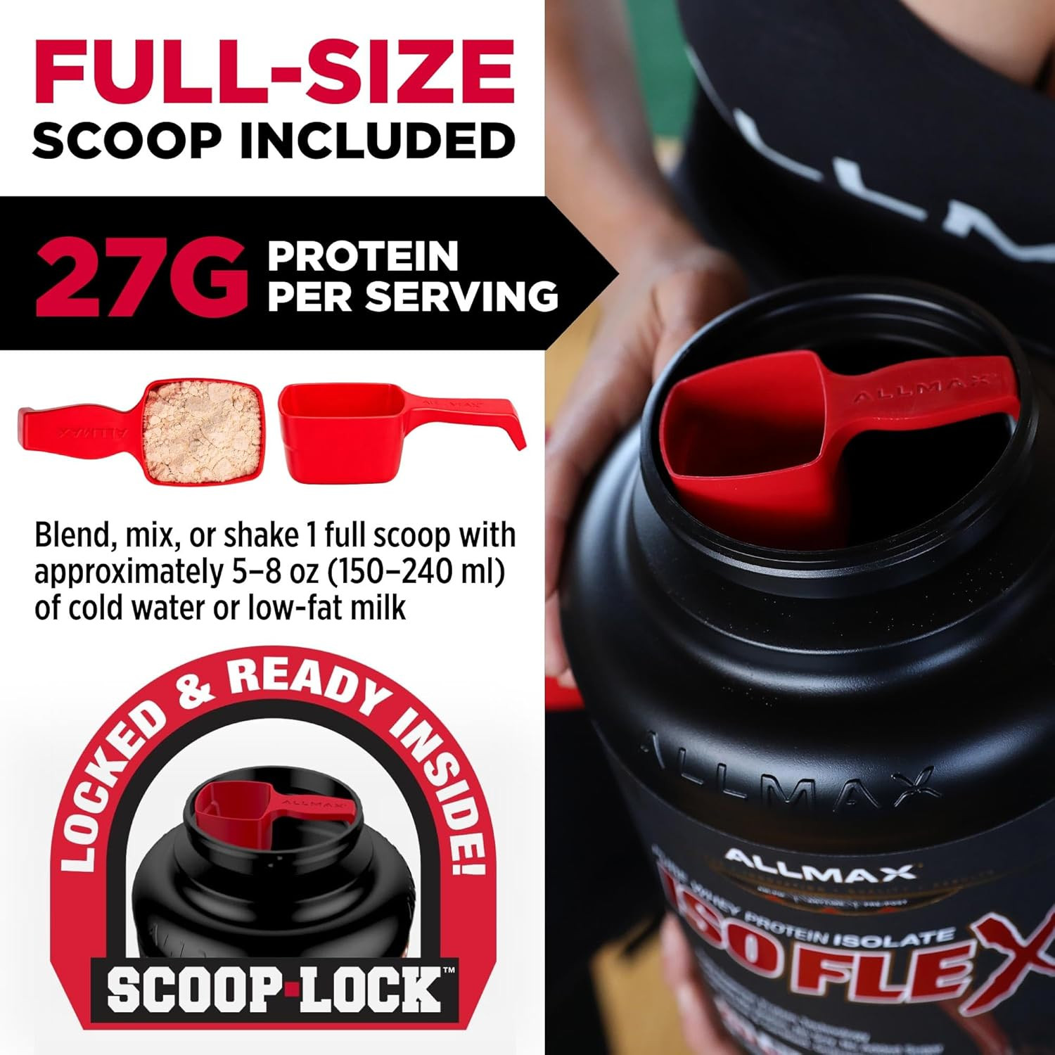 ISOFLEX Pure Whey Isolate Protein Powder – Gluten Free, Low Lactose, Sugar-Free