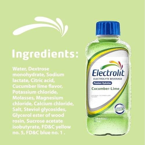 Electrolyte Drink Mix, Cucumber Lime Flavor, 21 Fl Oz Bottle, 12 Pack