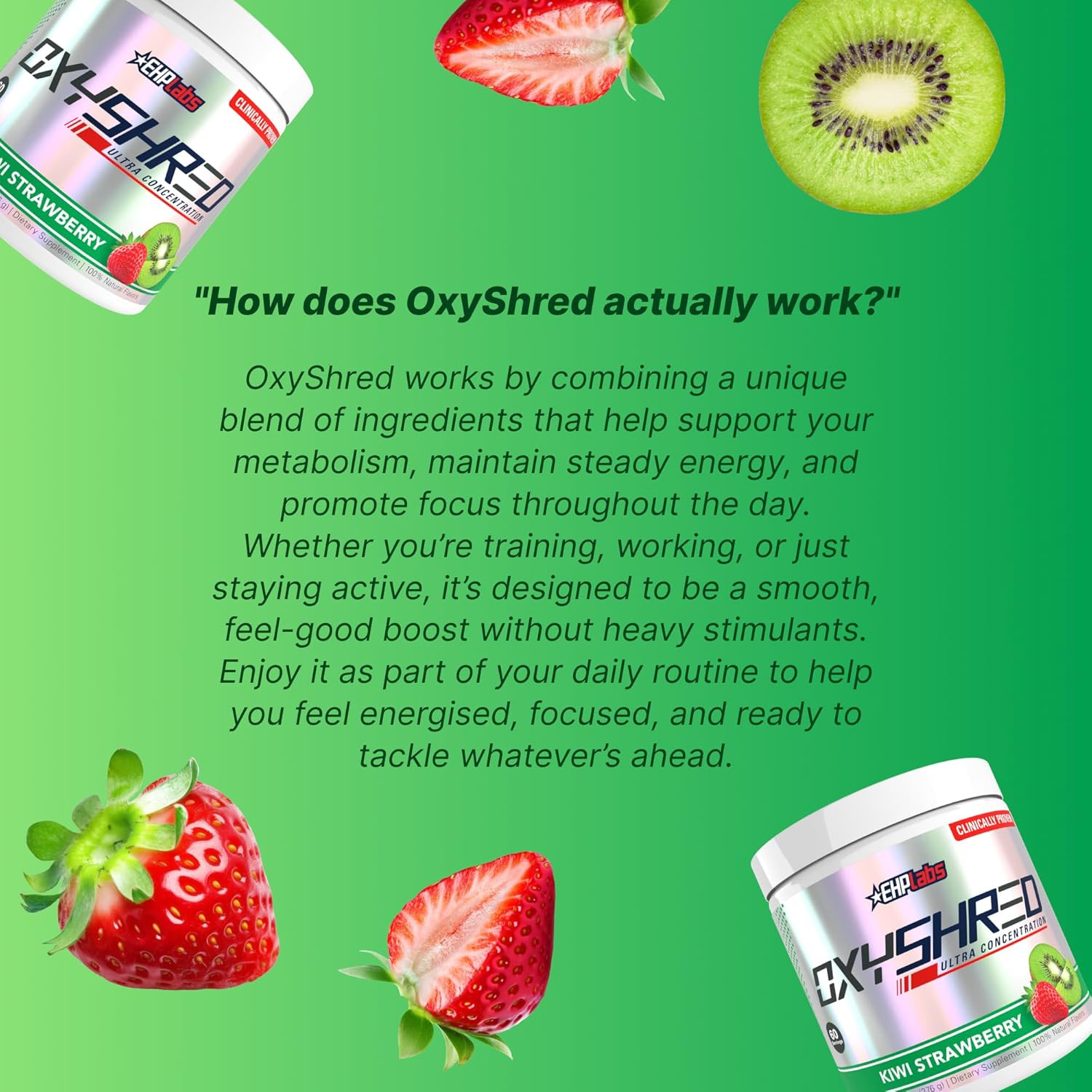 EHP Labs Oxyshred Pre Workout Powder – Preworkout Powder with L Glutamine & Acet
