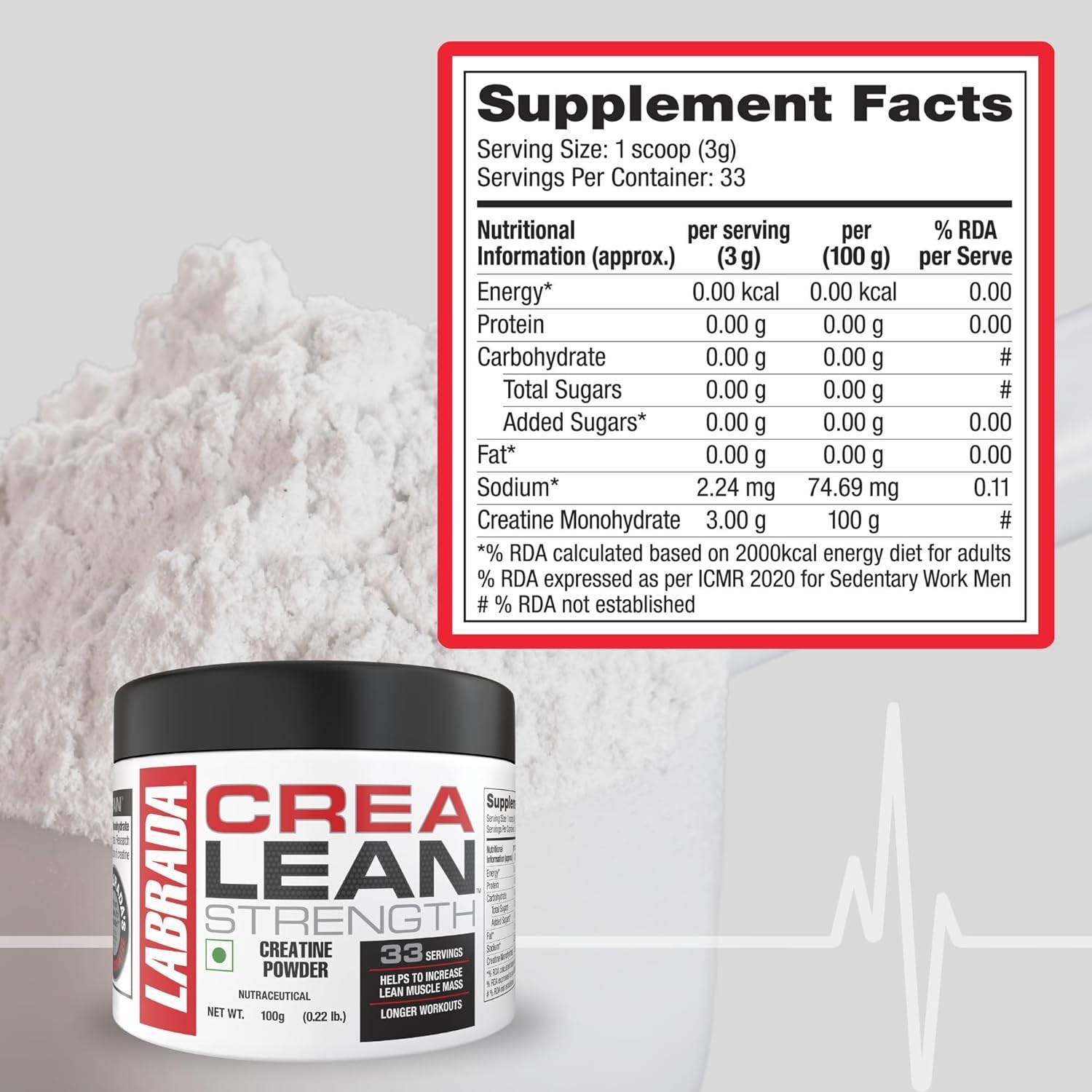 Labrada CreaLean Powder (Post Workout, Muscle Repair) For 33 Servings, 100 Gm