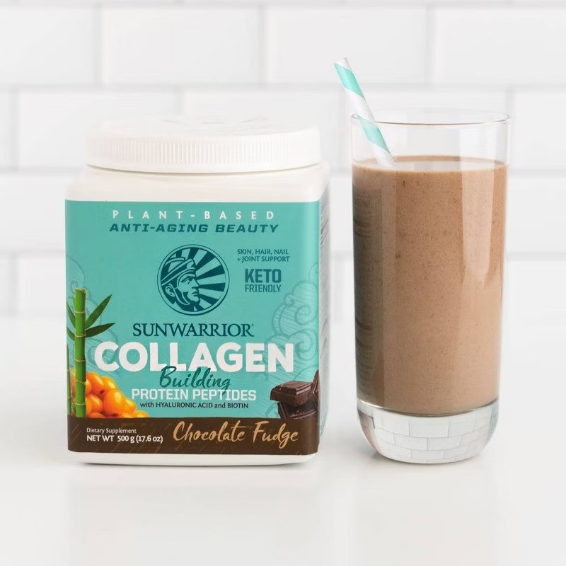 Collagen Building Plant Based Protein Peptides Powder – Chocolate Fudge – 17.6oz
