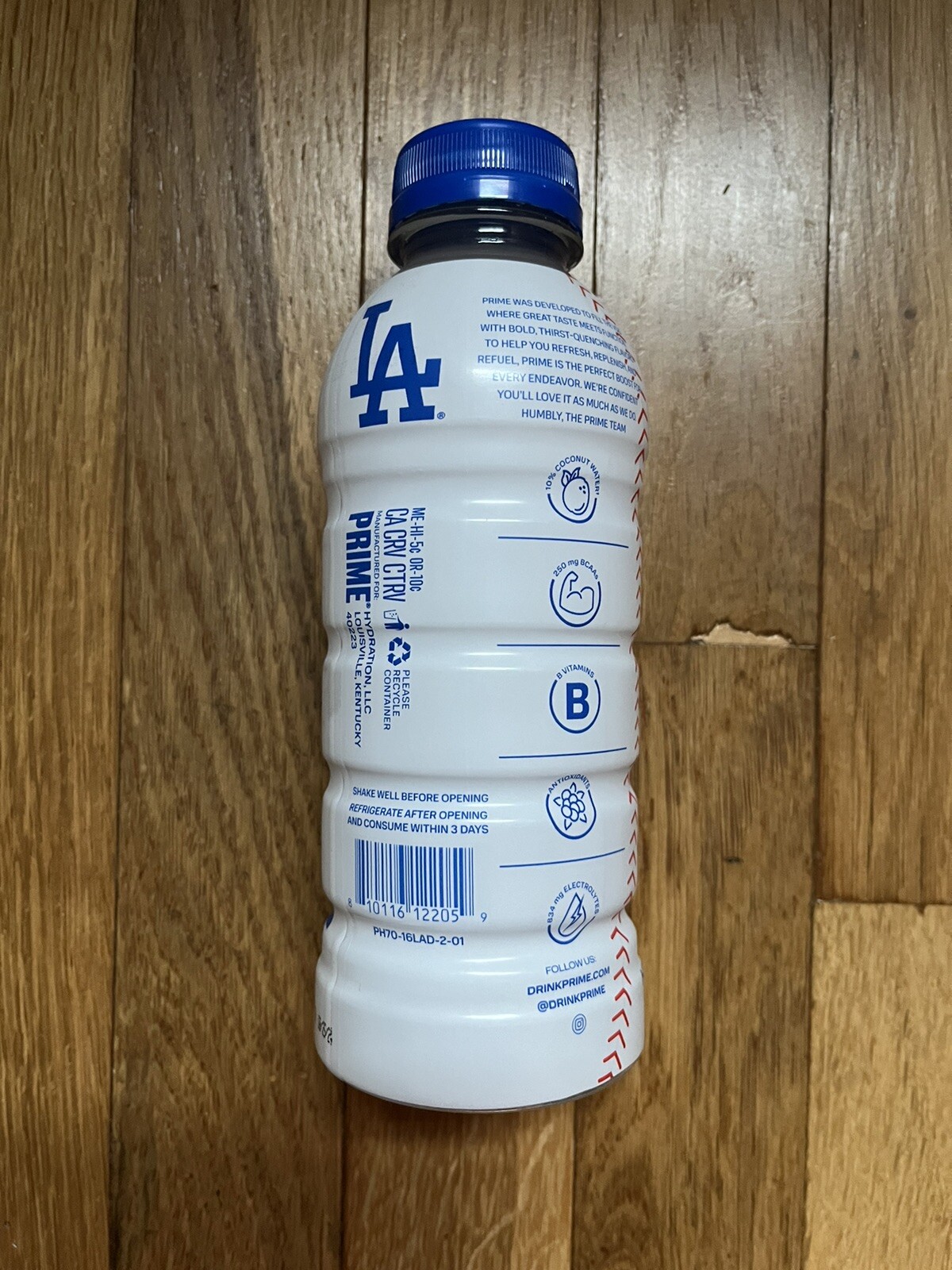 White LA Dodgers PRIME Hydration Bottle | FREE U.S SHIPPING