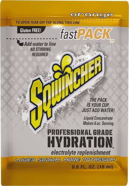 50 Count Sqwincher FastPack Orange Activity Drink Liquid Concentrate Packets