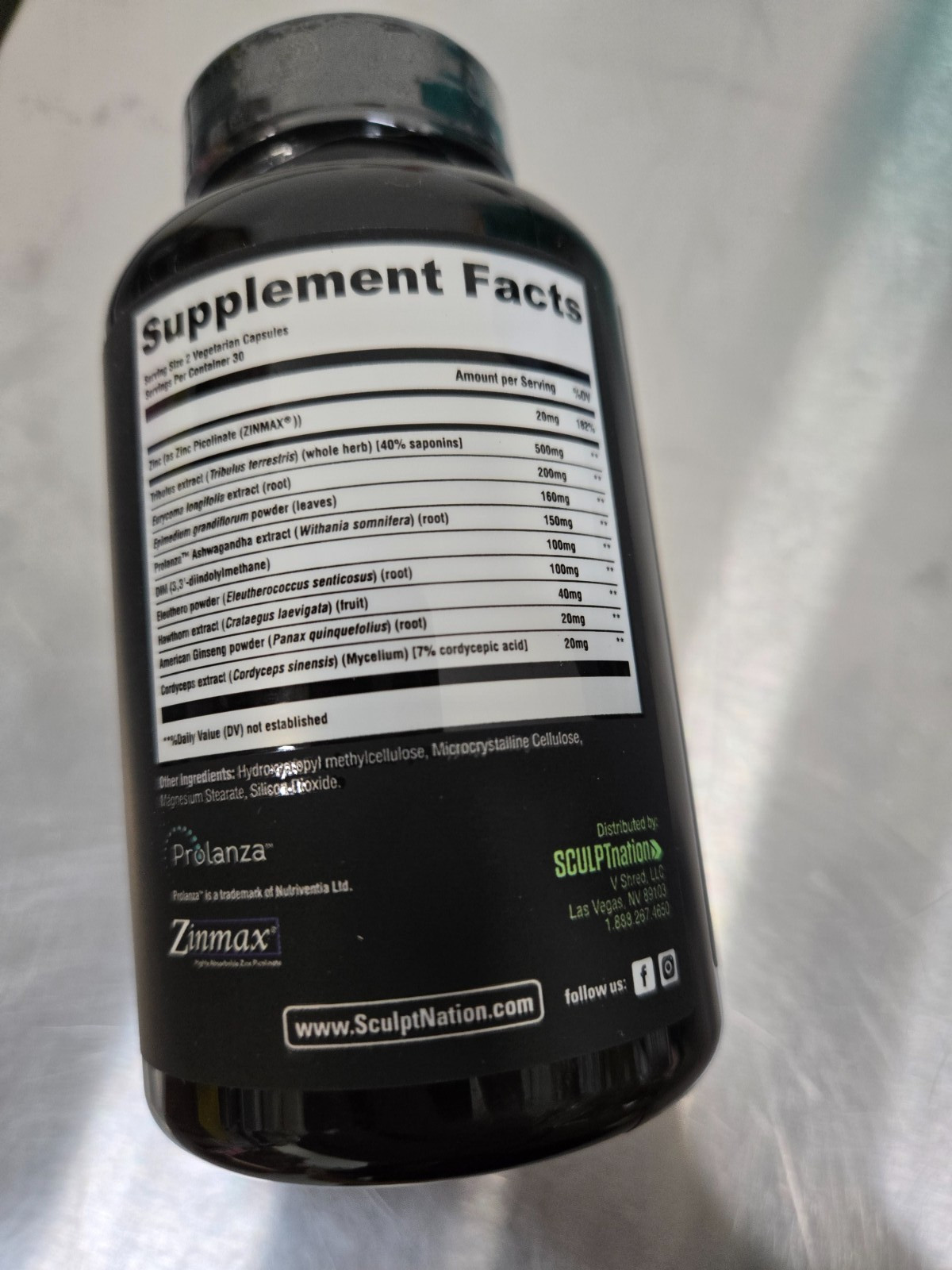 Sculpt Nation V Shred Test Boost Max Testosterone for Men 60 Caps EXP11/26