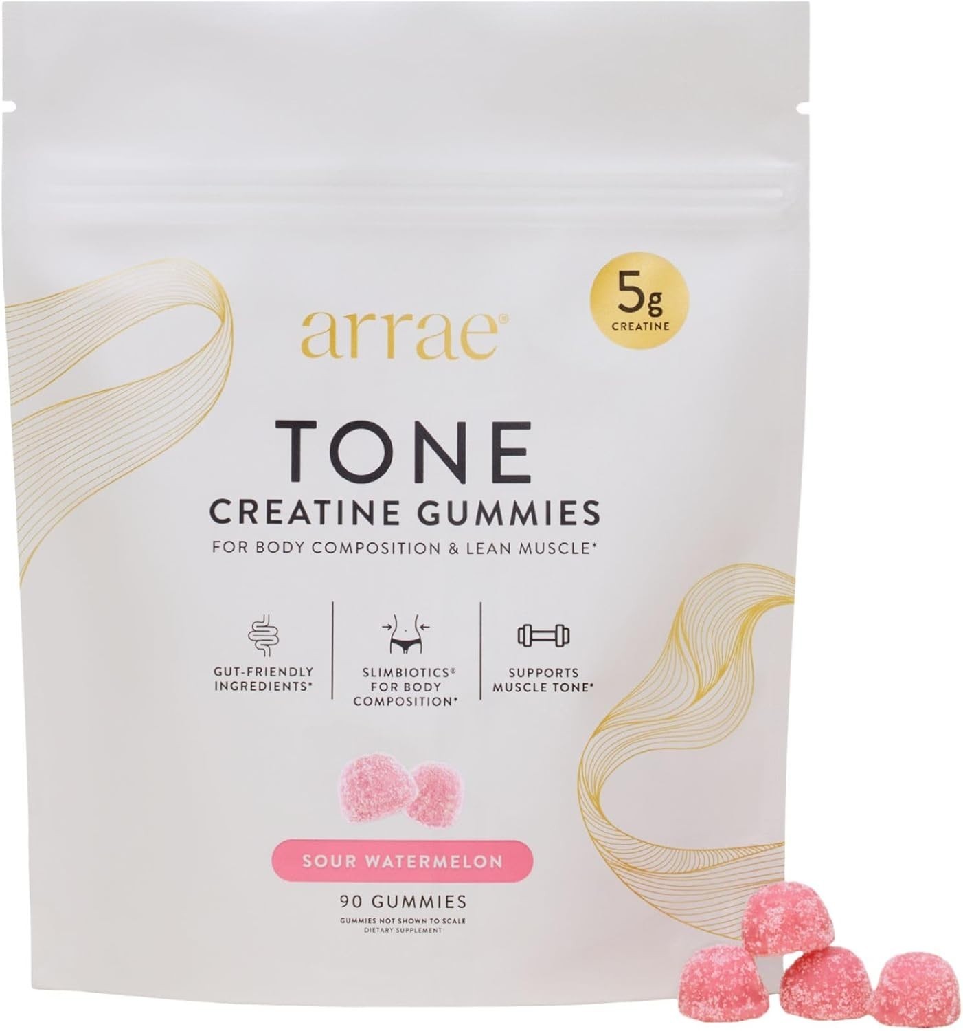 Arrae Tone Gummies – Creatine Monohydrate 5g for Women – Support Lean Muscle,…