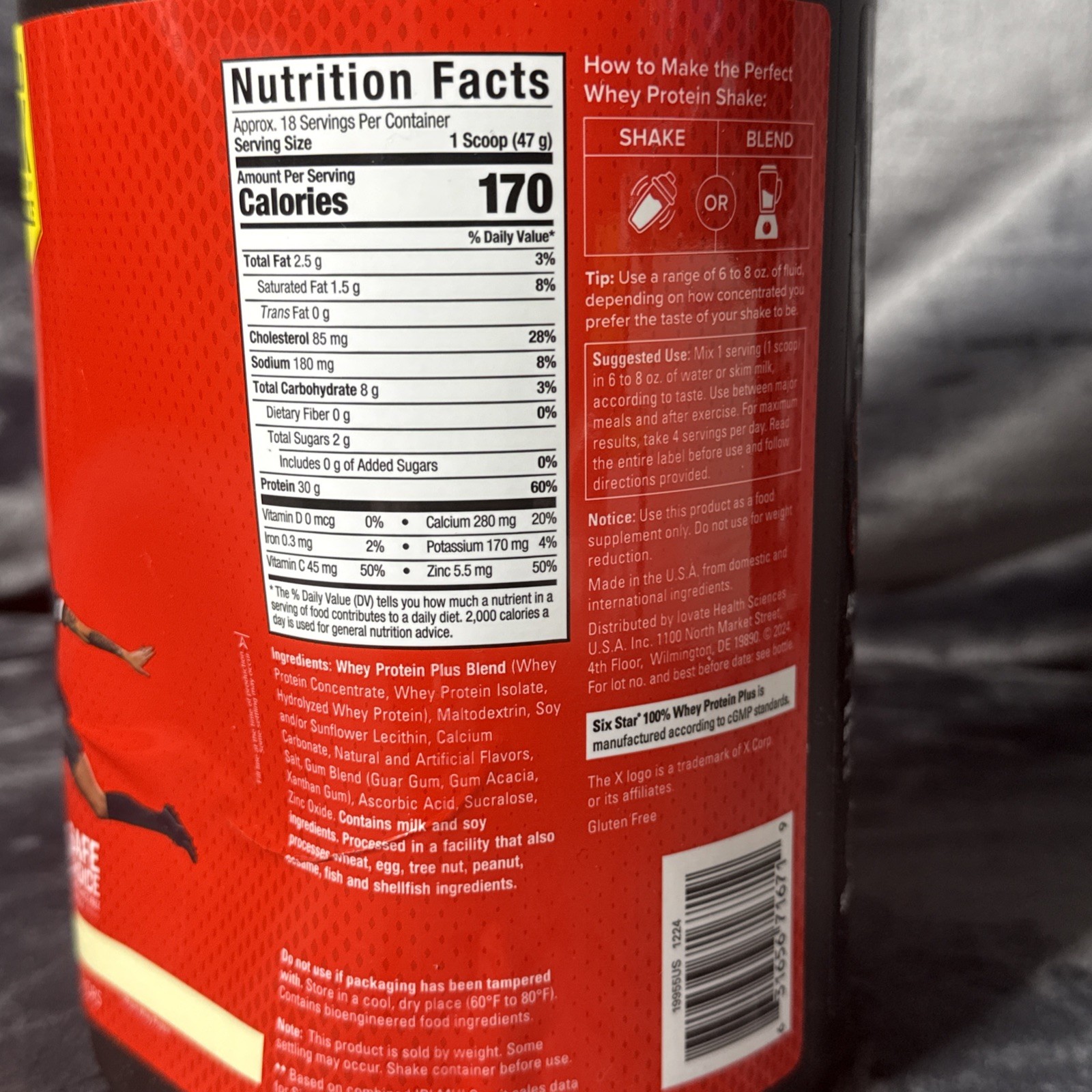 SixStar 100% Whey Protein Plus 30g VANILLA CREAM Flavor 1.81lbs- NEW SEALED-