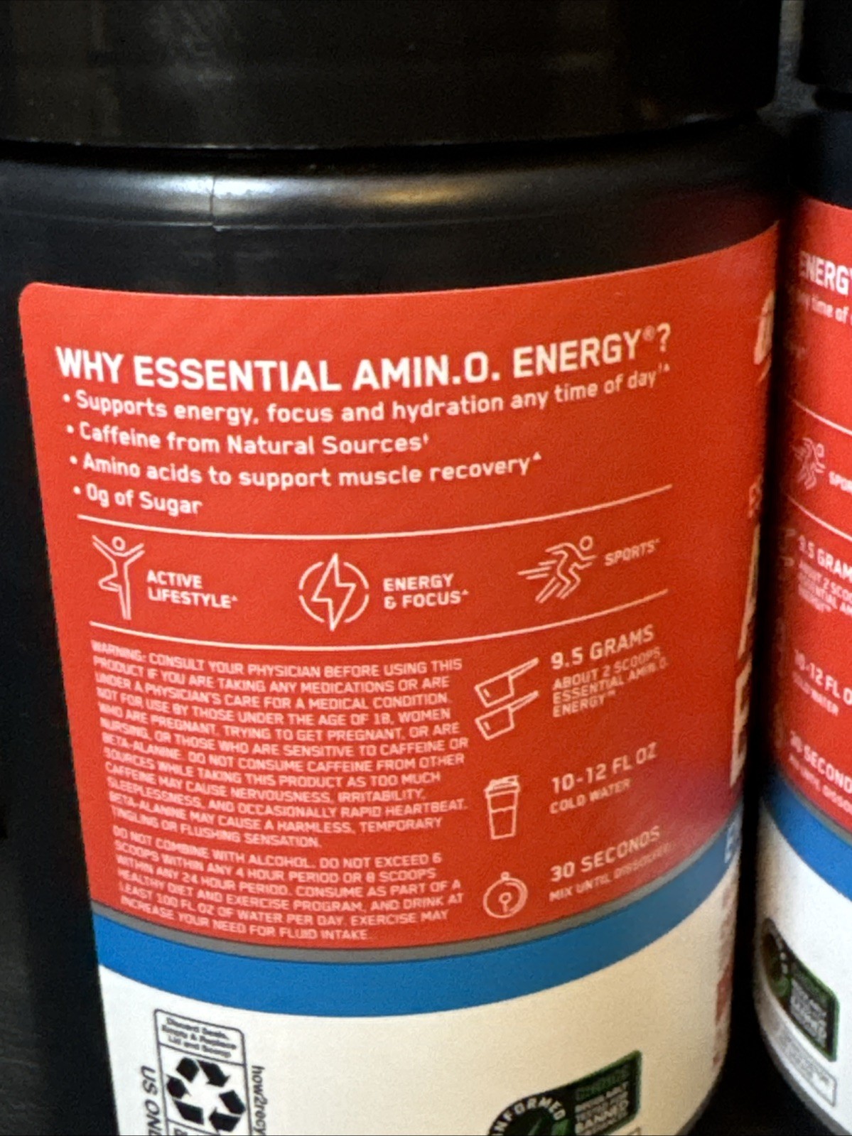 2ct – Amino Energy Plus Electrolytes Powder, Strawberry Burst, 30 Servs 06/2027
