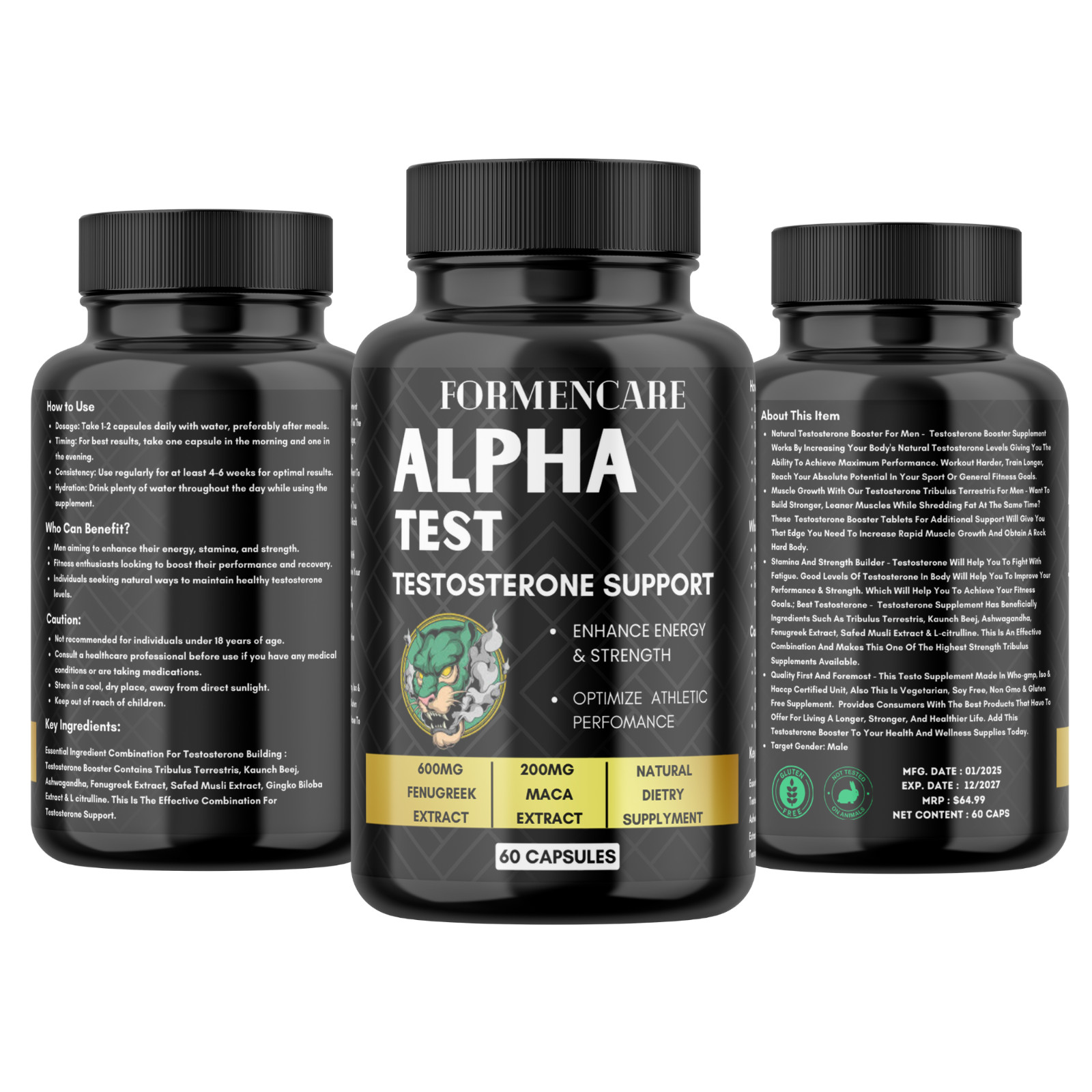 Men Rock Hard Timing Strength For Bed Bull Powers 60 Caps