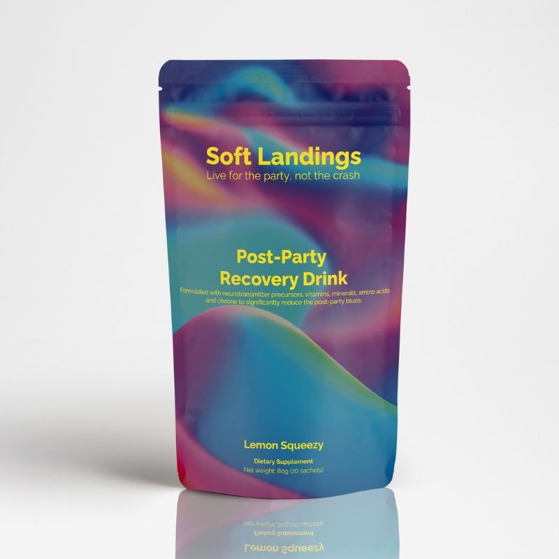 Soft Landings Post Party Recovery Drink Supplement Electrolyte Hydration Rave