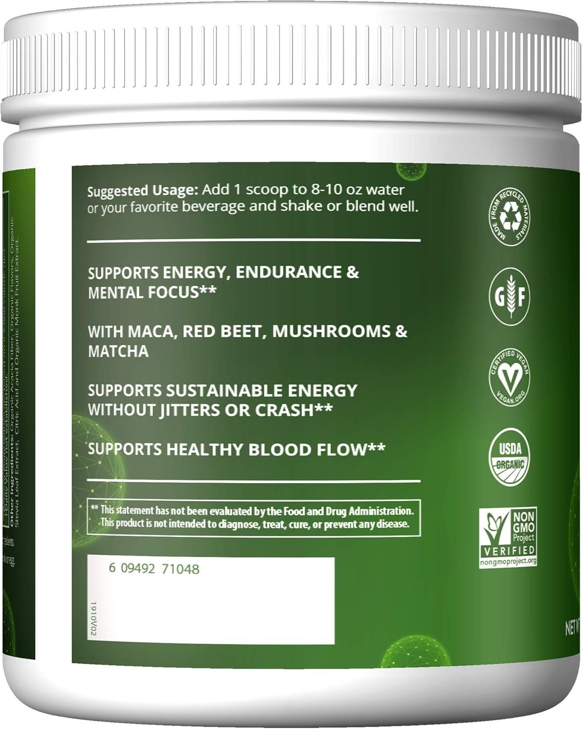 Nutrition Organic Pre-Workout Powder – Island Fusion – 20 Servings | 150mg Na…