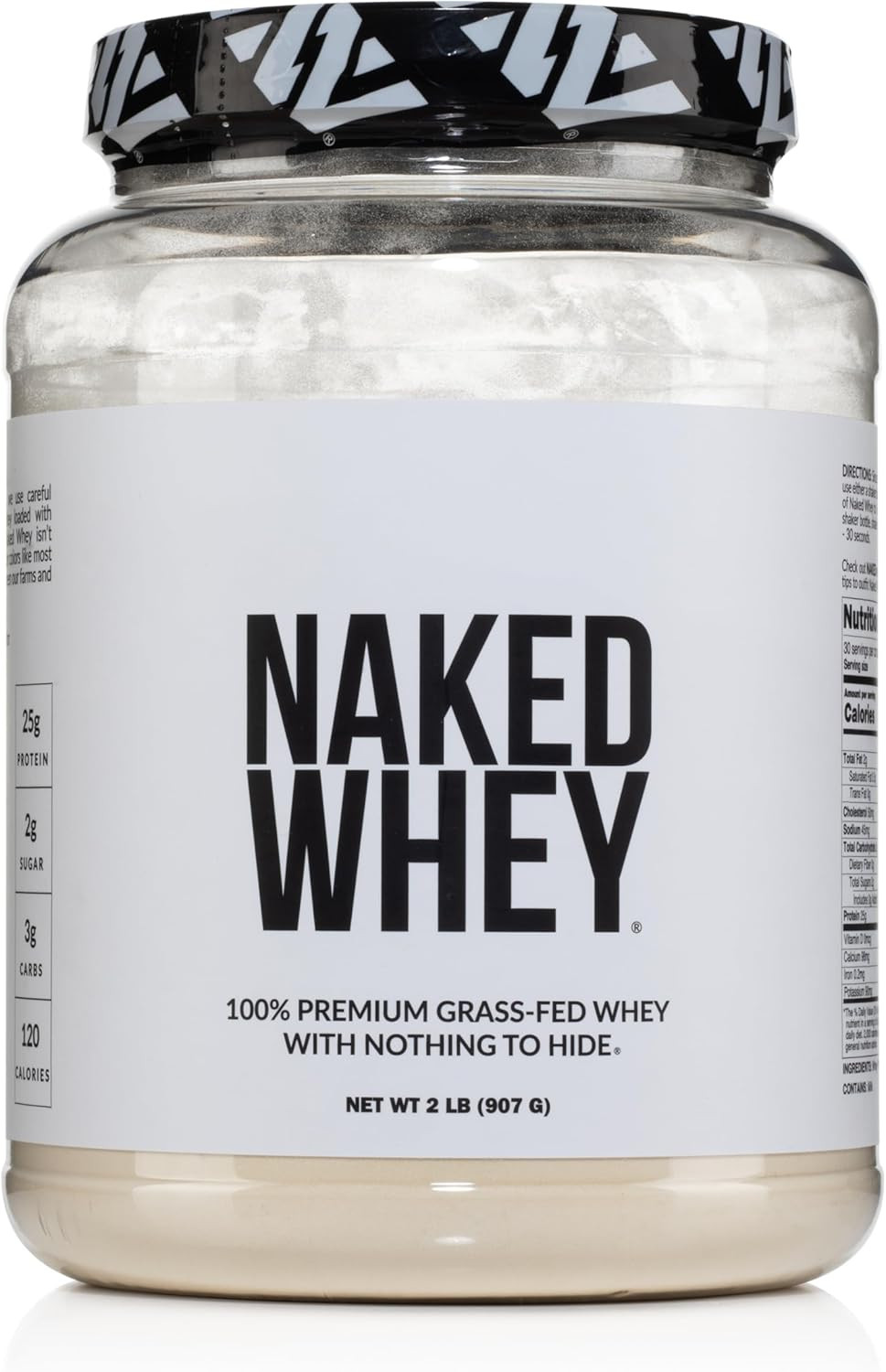 Naked Whey 2LB 100% Grass Fed Whey Protein Powder – Only 1 Ingredient, Unflavore