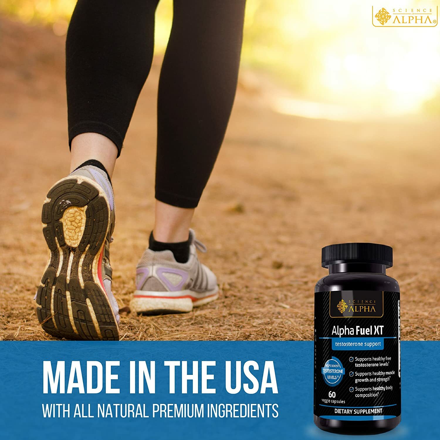 2 Bottles Testosterone Booster Alpha Fuel XT Naturally Increases Strength