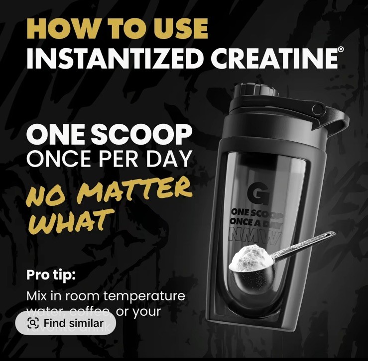 Instantized Creatine Monohydrate Powder – Pre Workout, Muscle Building, 30 Servi
