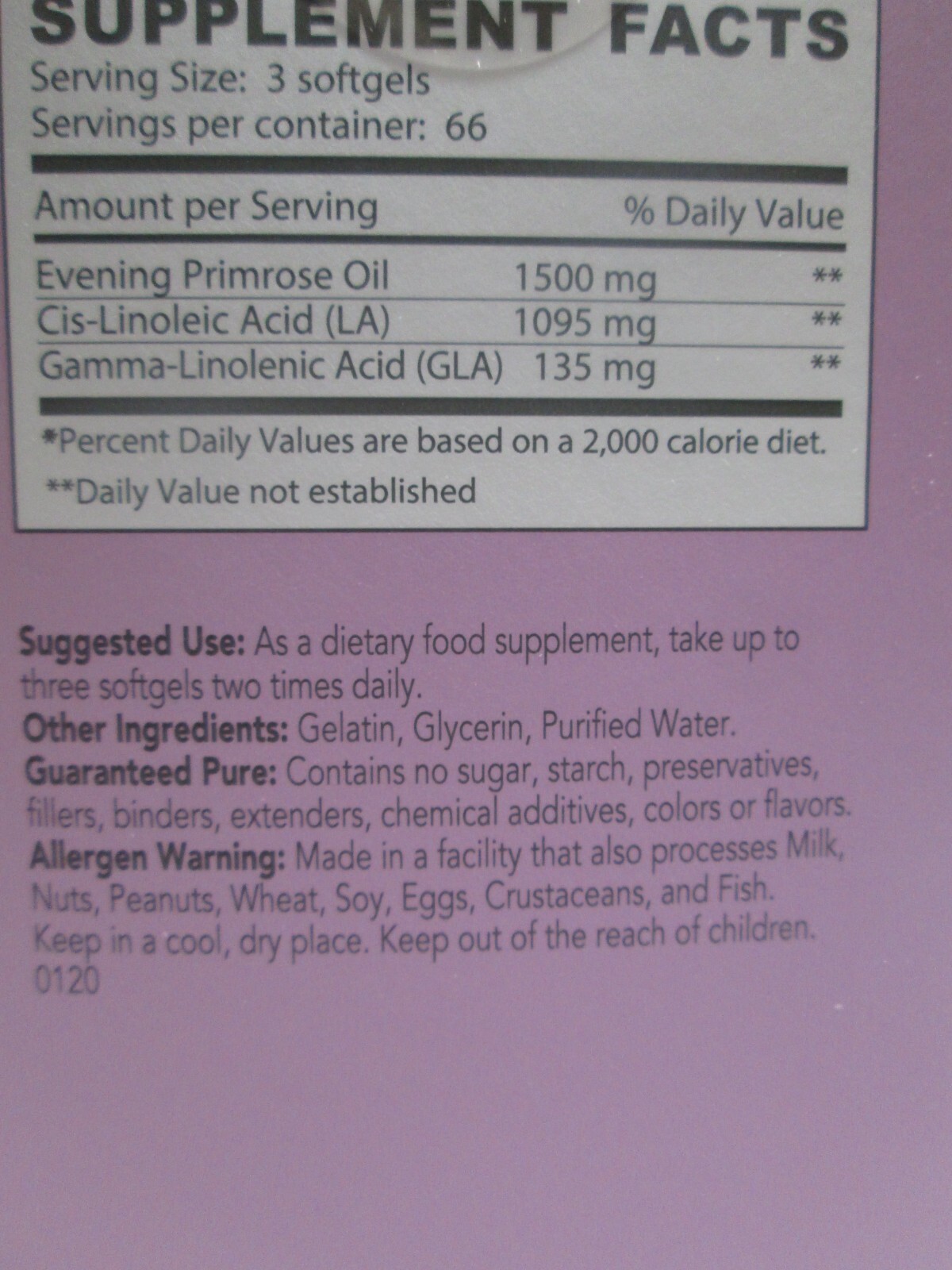 M’LIS evening primrose oil 200 softgels NEW