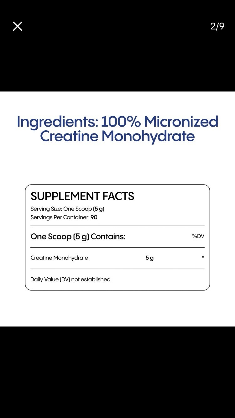 Tivagenics Creatine Monohydrate 10.58 Oz 60 Day Supply