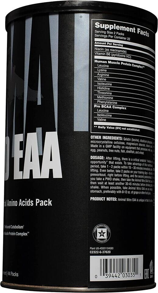 Universal Nutrition Animal Nitro EAA and BCAA Amino Acids Supplement 44 Packs