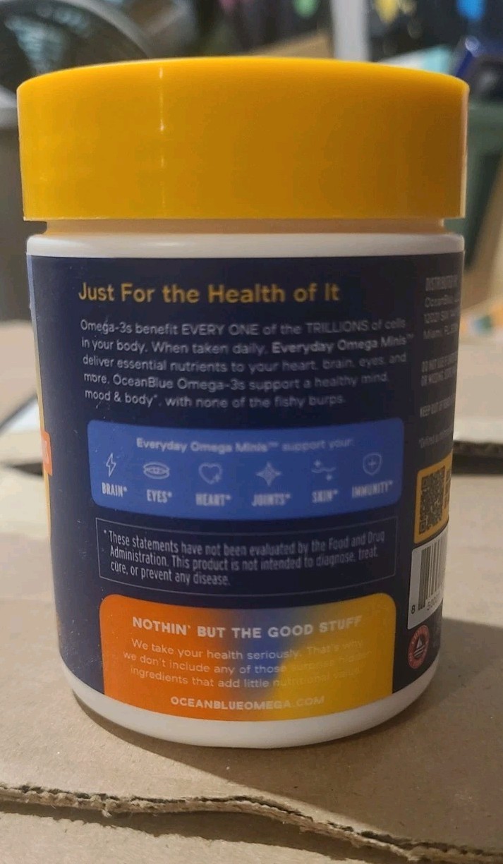 Everyday Omega-3 Fish Oil Minis – 720mg Omega-3 – Orange Flavor (60 Softgels)