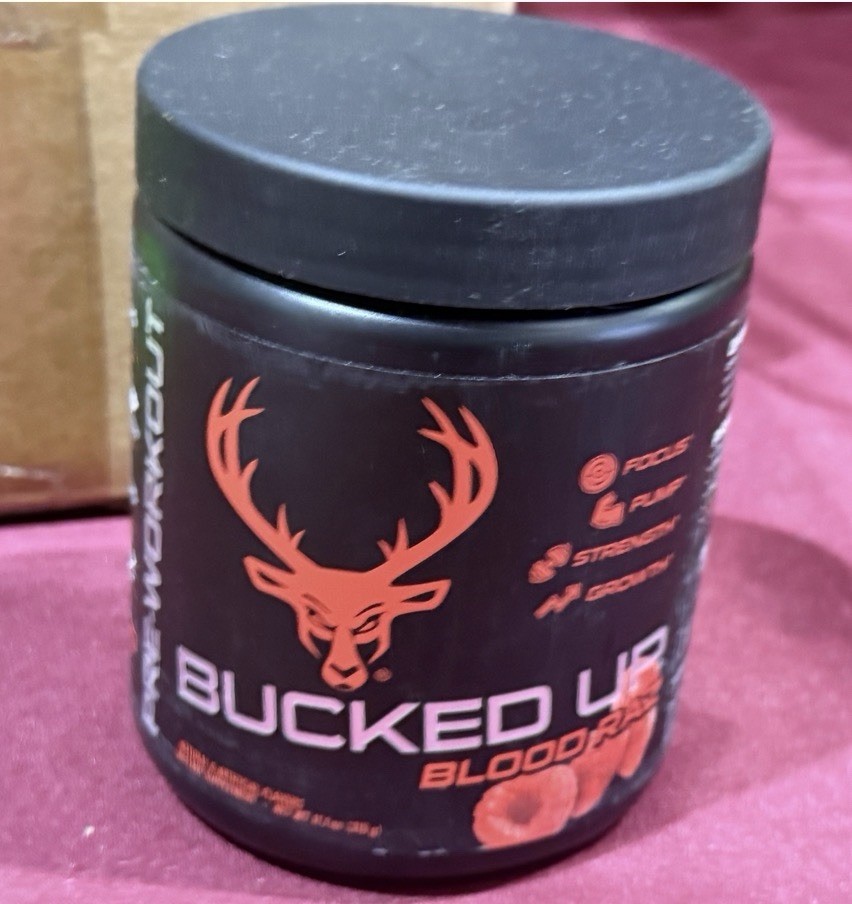 BUCKED UP – Pre-Workout Blood Raz 25 Serv 9.2 Oz Dietary Supplement