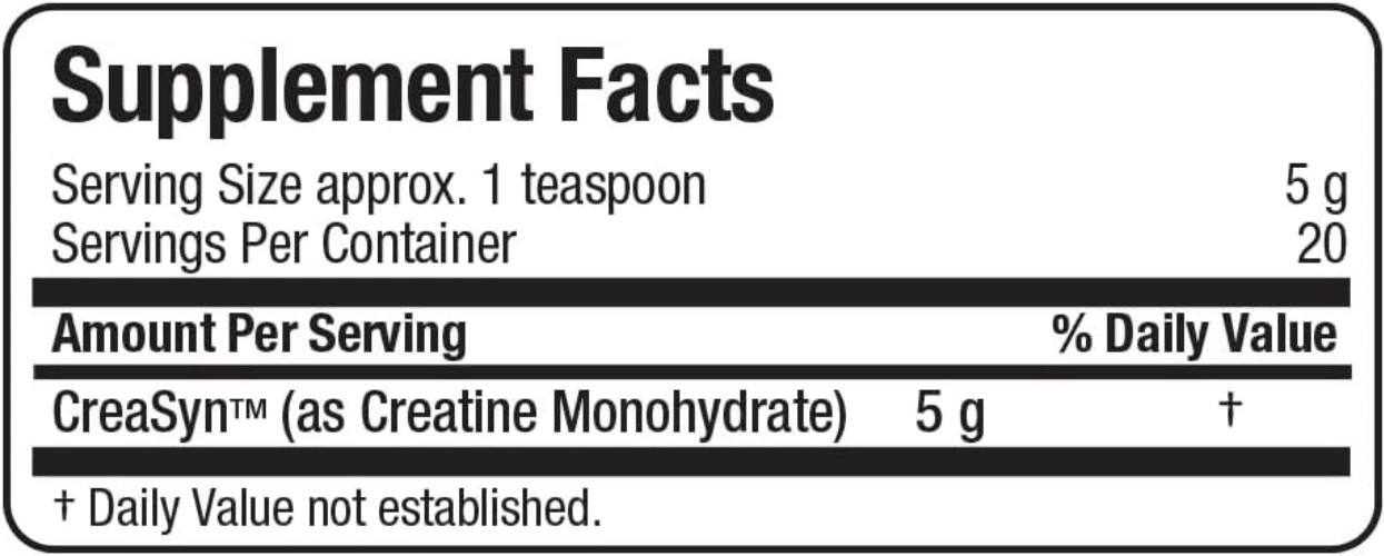 Unflavored Instantized Creatine Monohydrate – 100g Powder for Enhanced Energy