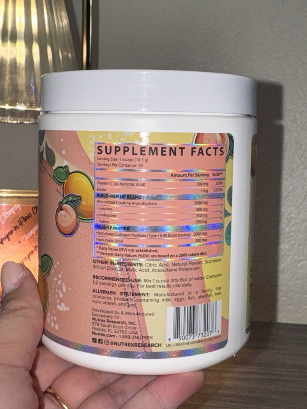 Creatine for Women Peach Mango 30 Servings Booty & Beauty Collagen BCAAs