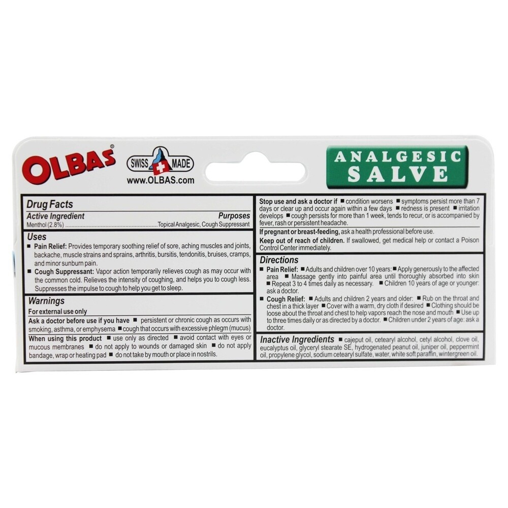 Olbas Analgesic Salve Natural Herbal Formula Pain Relieving Cream, 1 Ounces