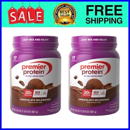Premier Protein 100% Whey Protein Powder Chocolate 24.5 oz 2-Pack Fast Ship USA