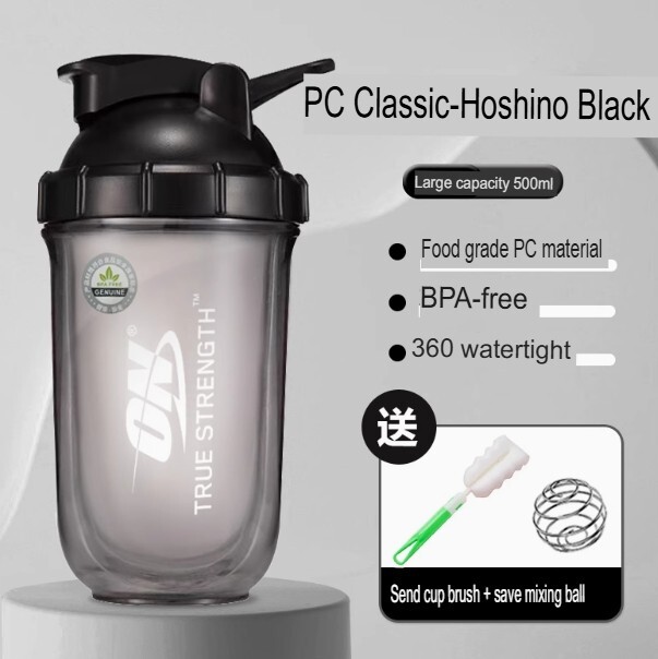 Shakesphere Protein Shaker Cup 500ml Black Optimum Nutrition Gym water bottle