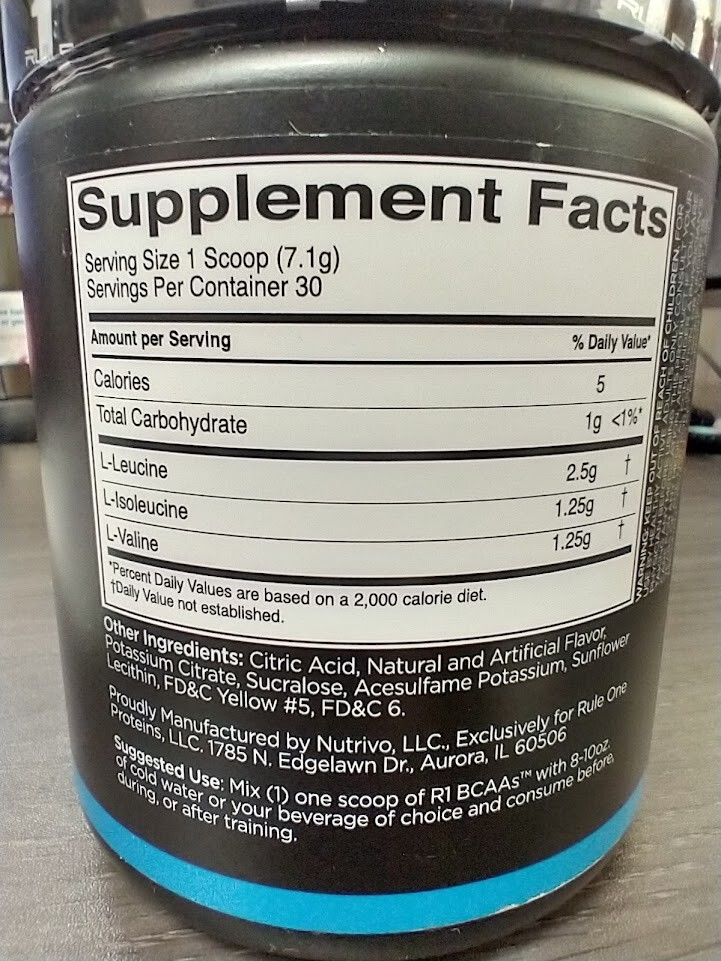 3 Pack Rule 1 BCAA 30 Serv 2:1:1 Pineapple Fruit Punch Unflavored Amino Acid