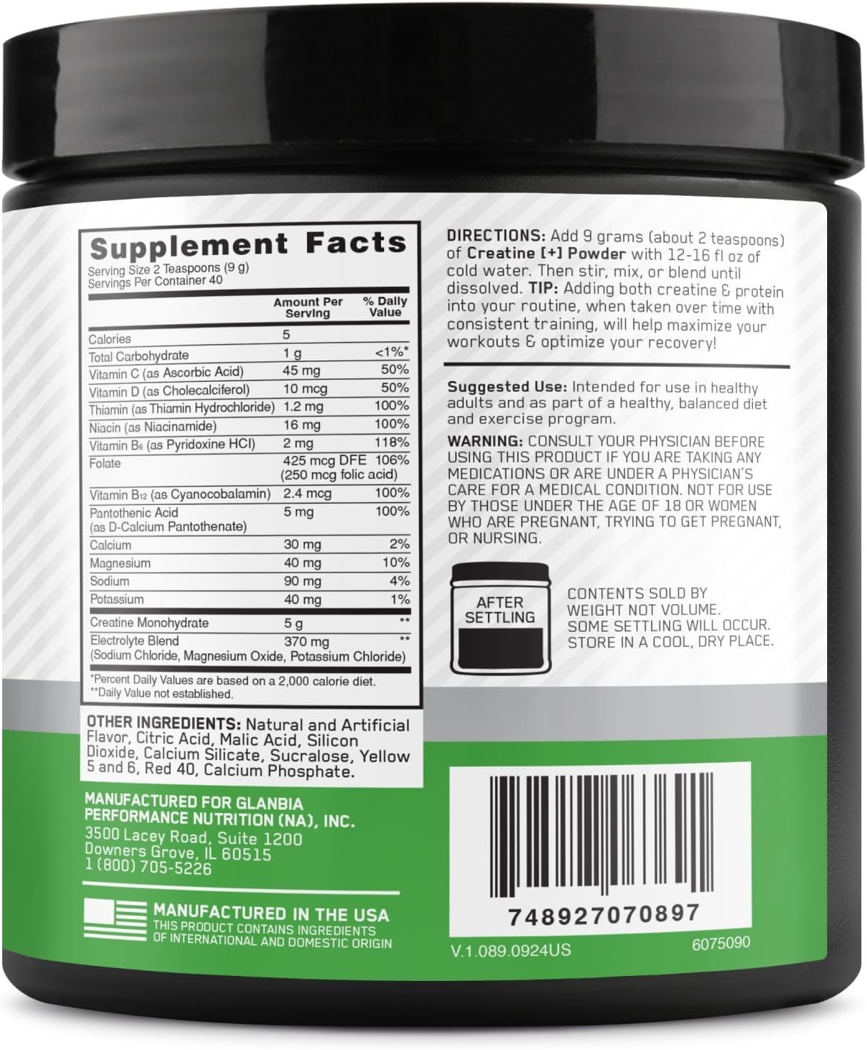 Creatine Monohydrate Plus Powder, Strawberry Peach Flavored Creatine Performa…