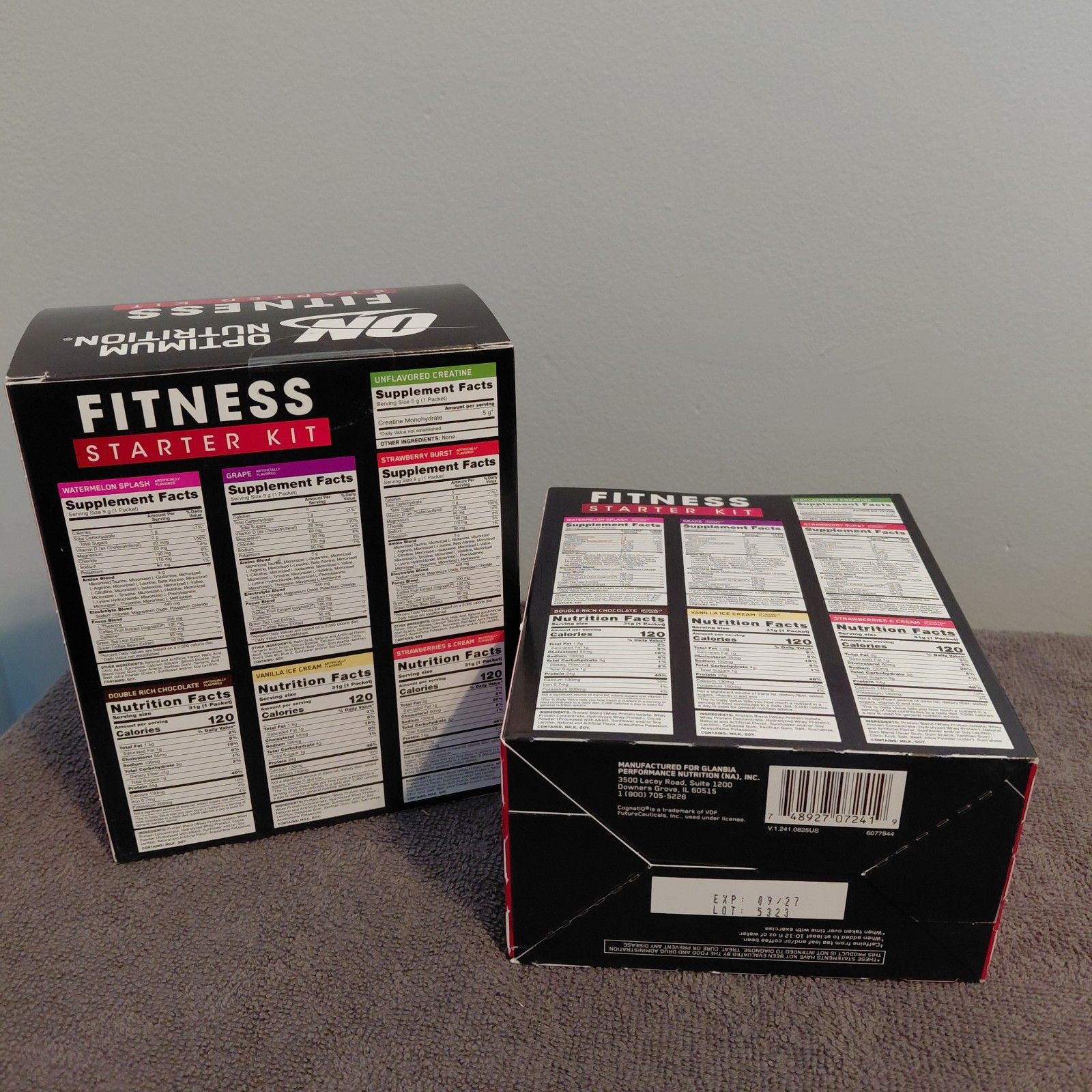 NIB Optimum Nutr. Starter Kit Creatine Amin-o-energy And Whey Protein – 2 Boxes