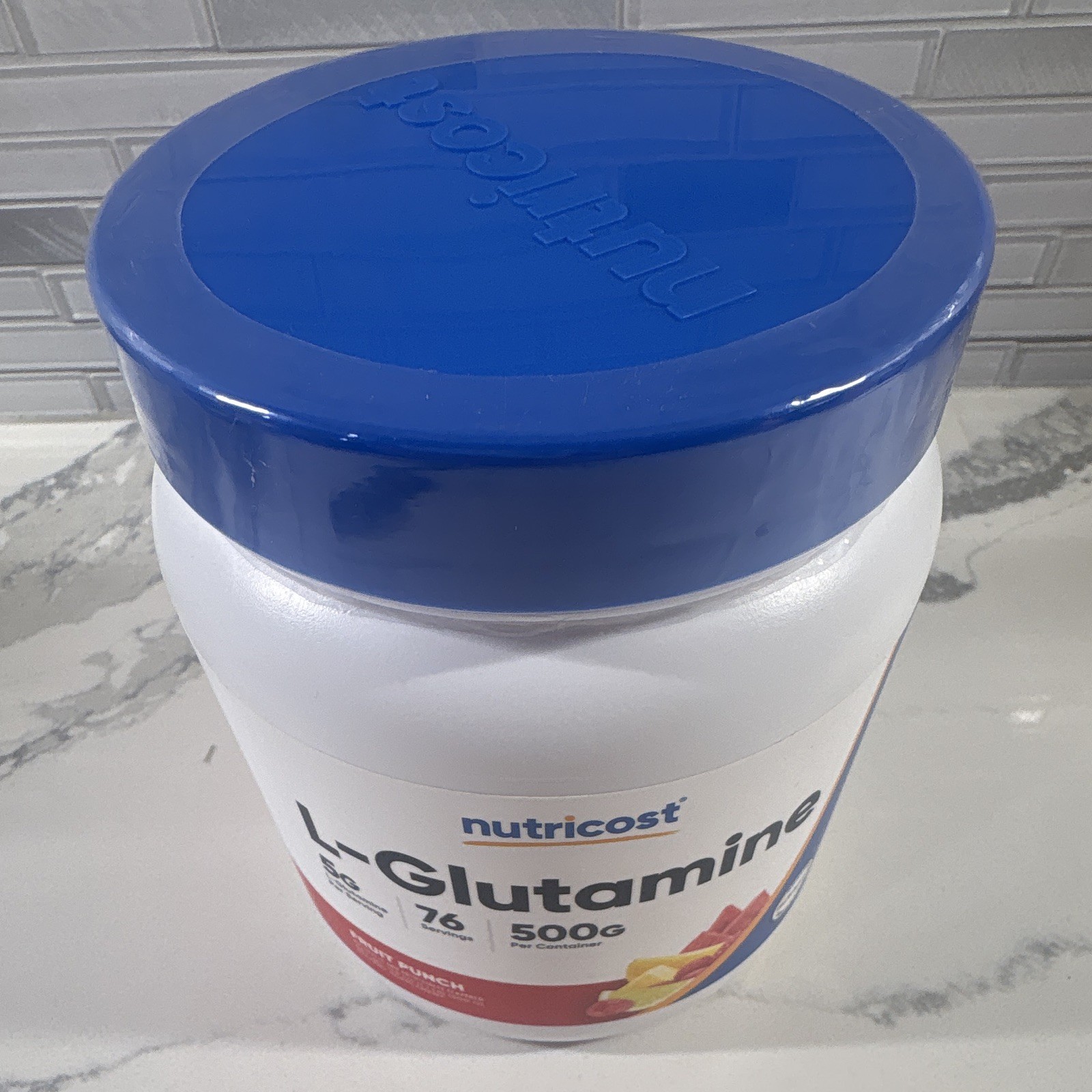 *BRAND NEW*Nutricost L-Glutamine Amino Acid Powder Fruit Punch 500g 76 Servings