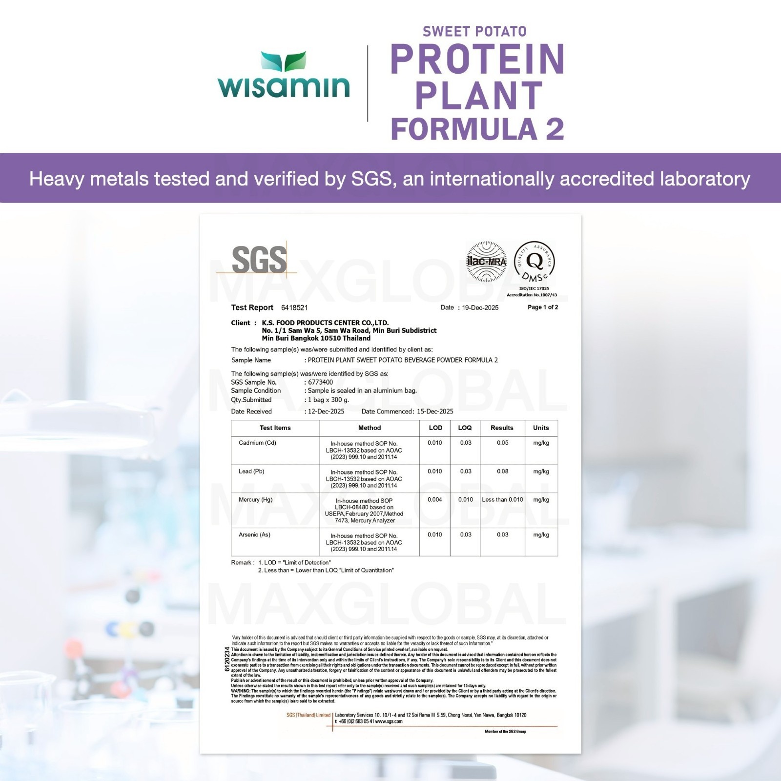 WISAMIN Plant Protein Sweet Potato F2 | 920g | Organic, Soy/Gluten-Free, Non-GMO