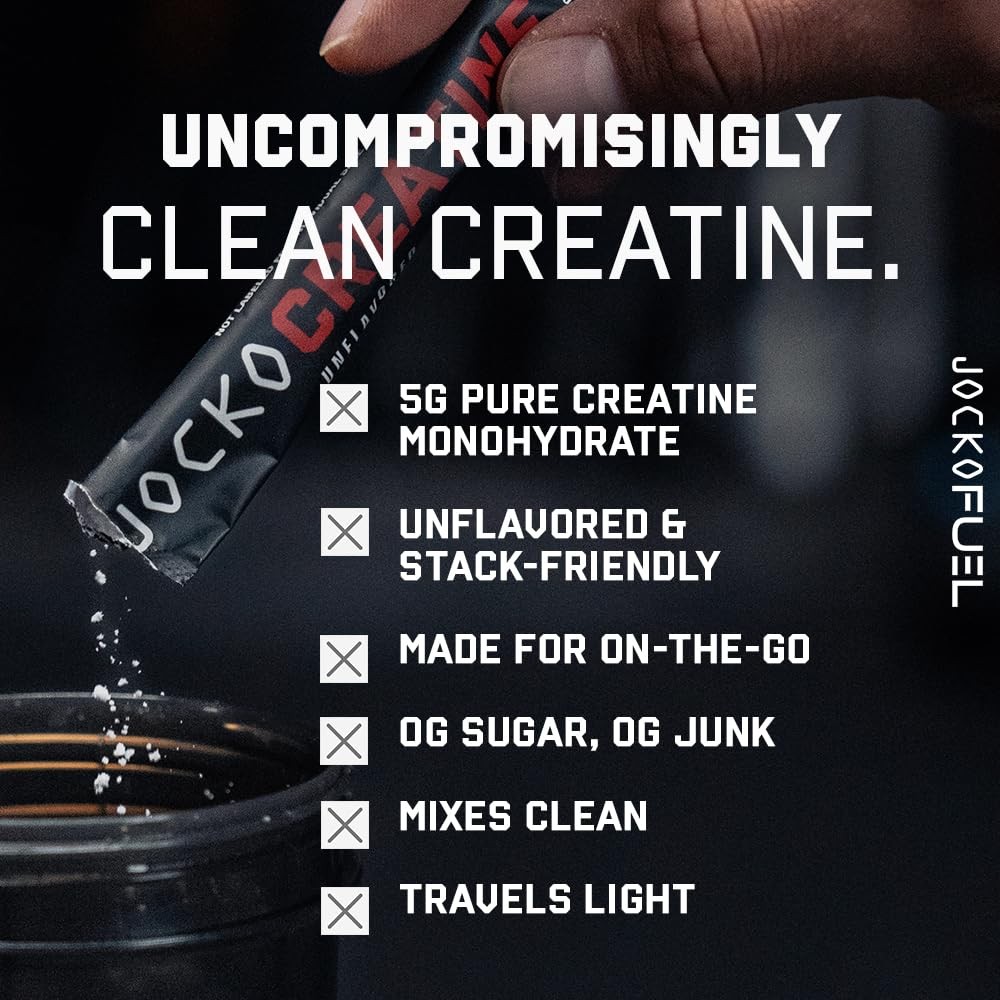 Jocko Fuel Creatine Monohydrate Stick Packs – Pure 30 Servings (Pack of 1)